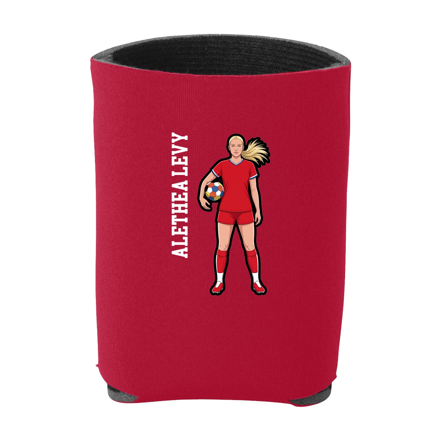 Can Holder — Name Vertical in Red
