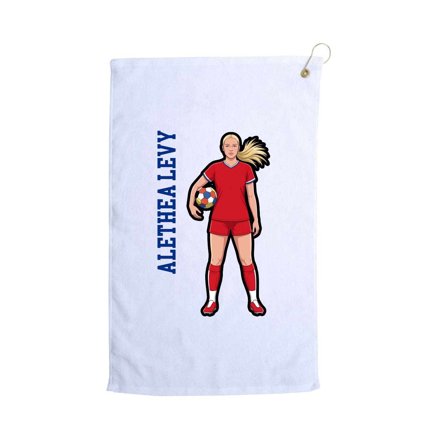 Golf Towel — Name Vertical in White