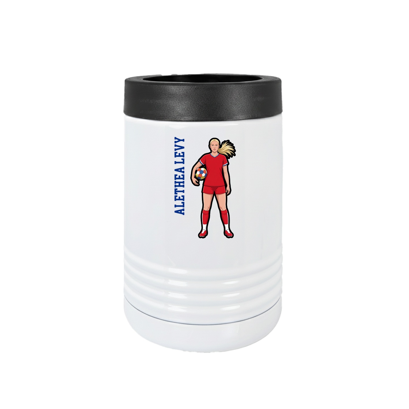 Beverage Holder — Name Vertical in White