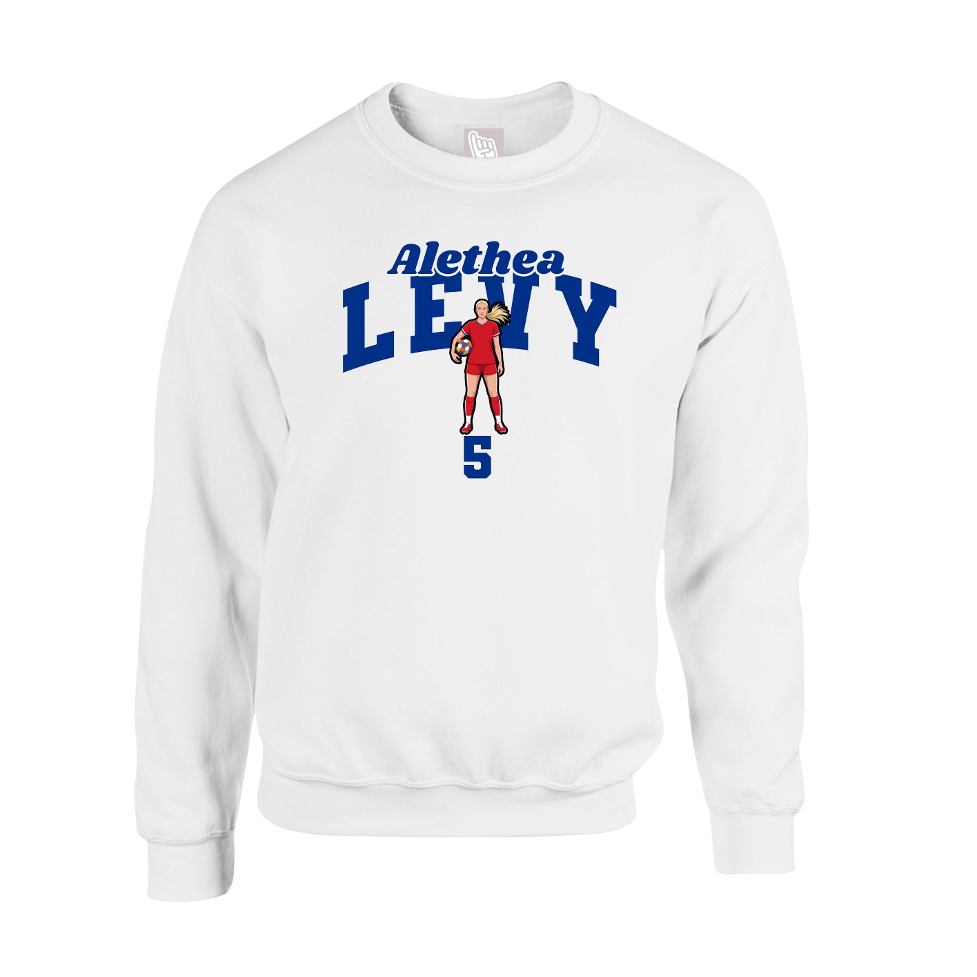 Fleece Crew — Signature Arch in White