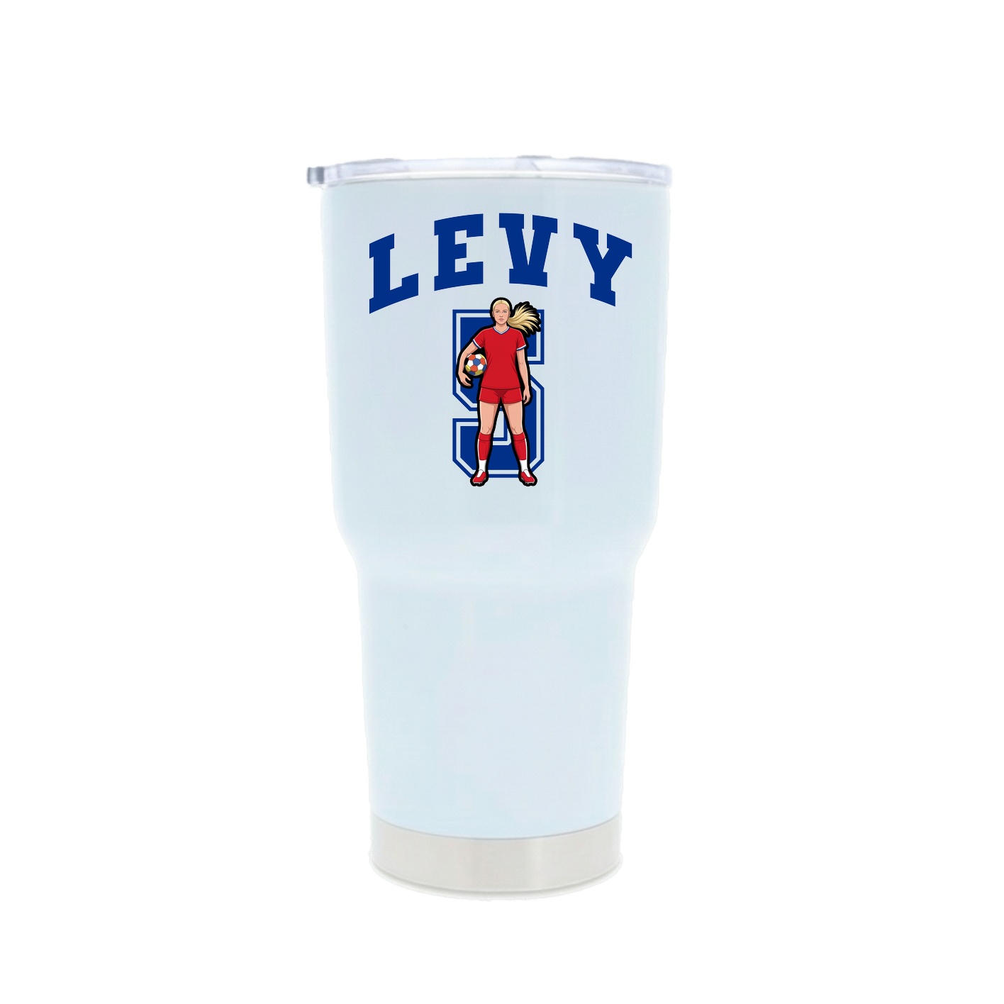 30oz Stainless Steel Tumbler — Number in White