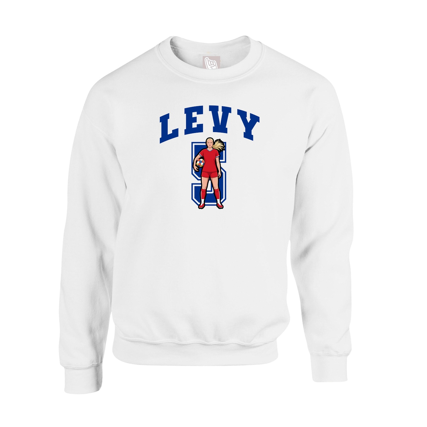 Fleece Crew — Number in White