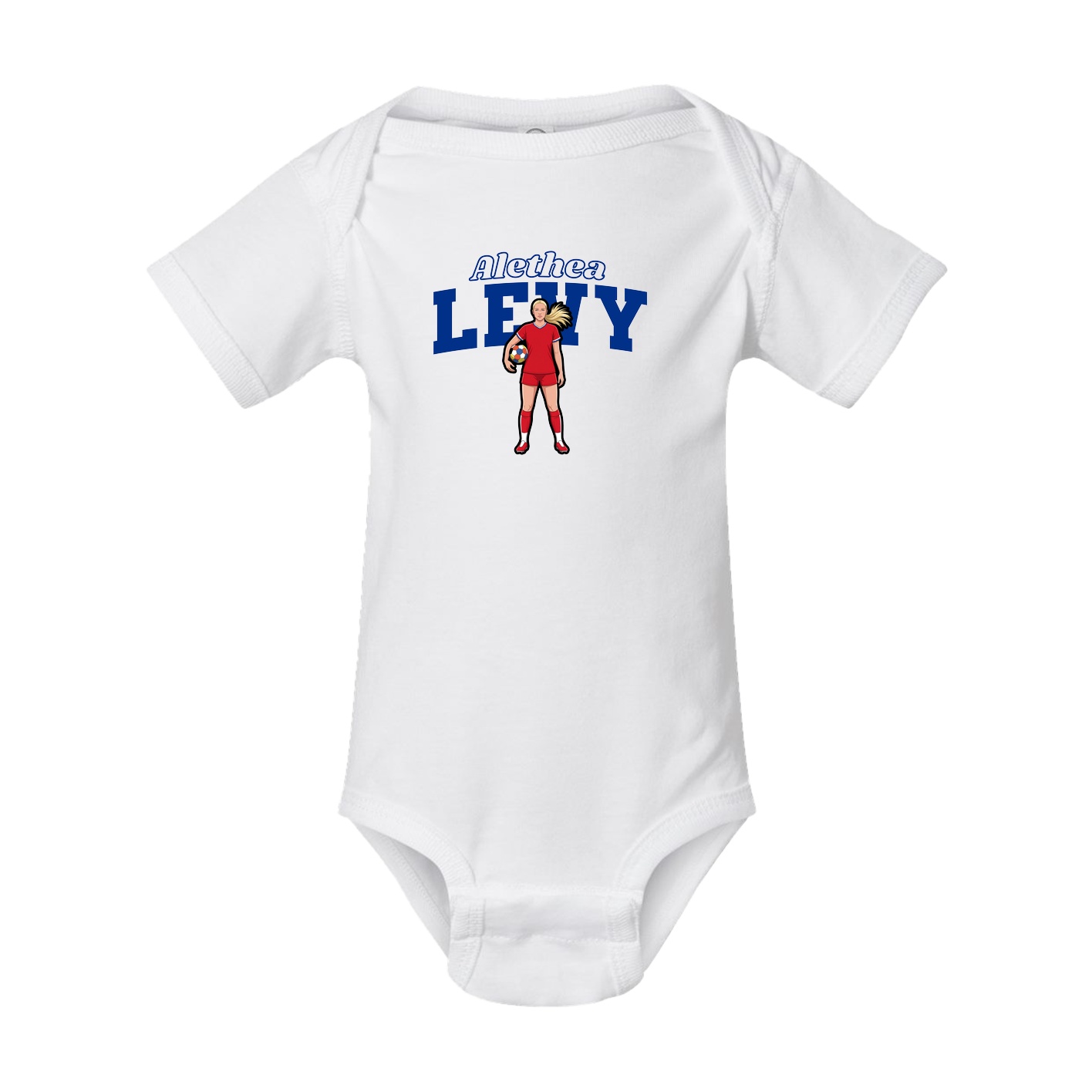 Baby Onesie — Name Arch in White