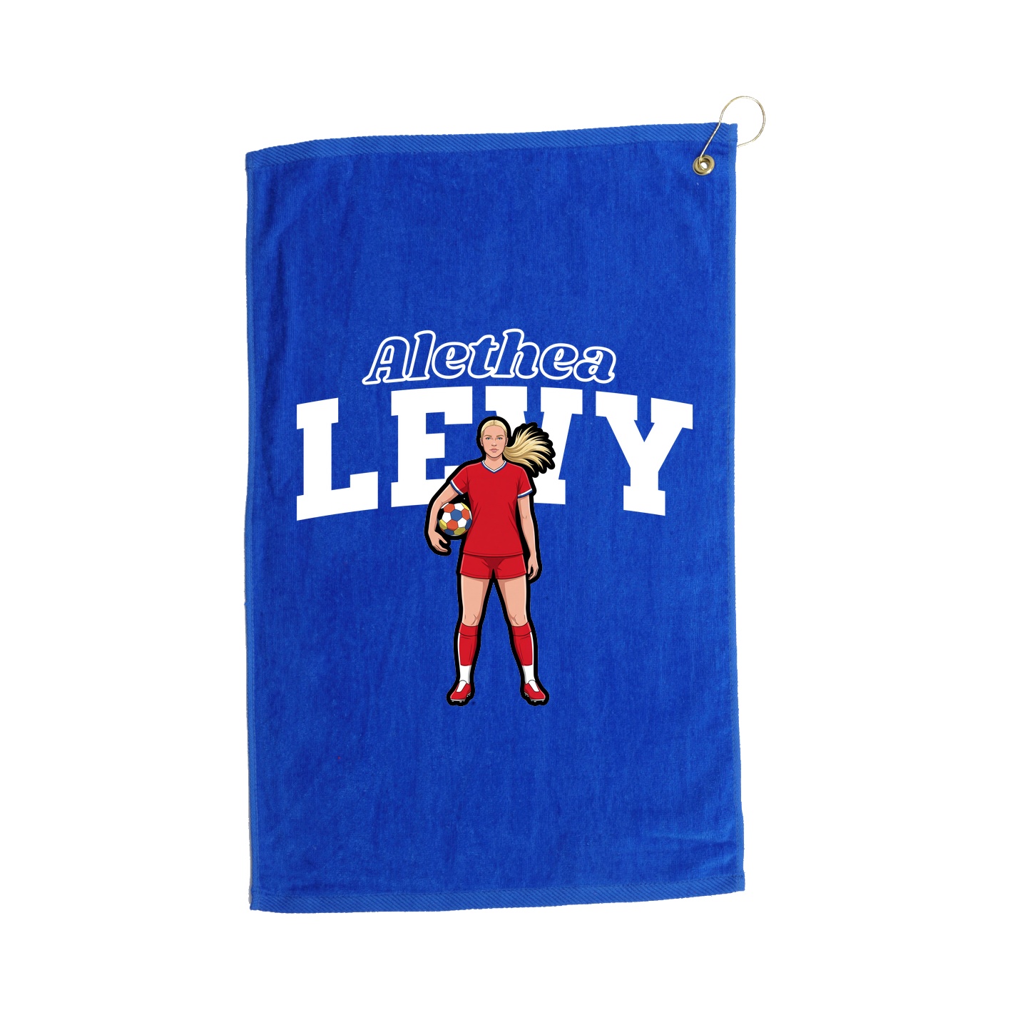Golf Towel — Name Arch in Royal