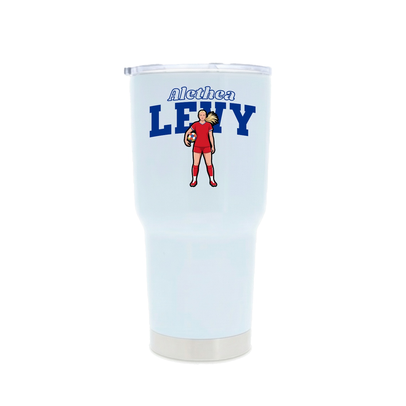 30oz Stainless Steel Tumbler — Name Arch in White