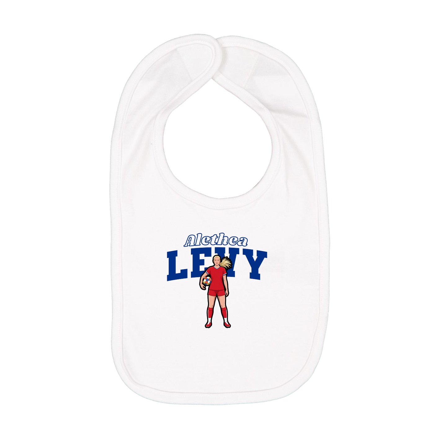 Infant Bib — Name Arch in White