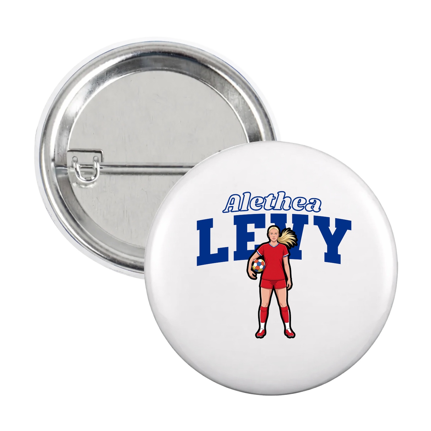 Game Day Button — Name Arch in White