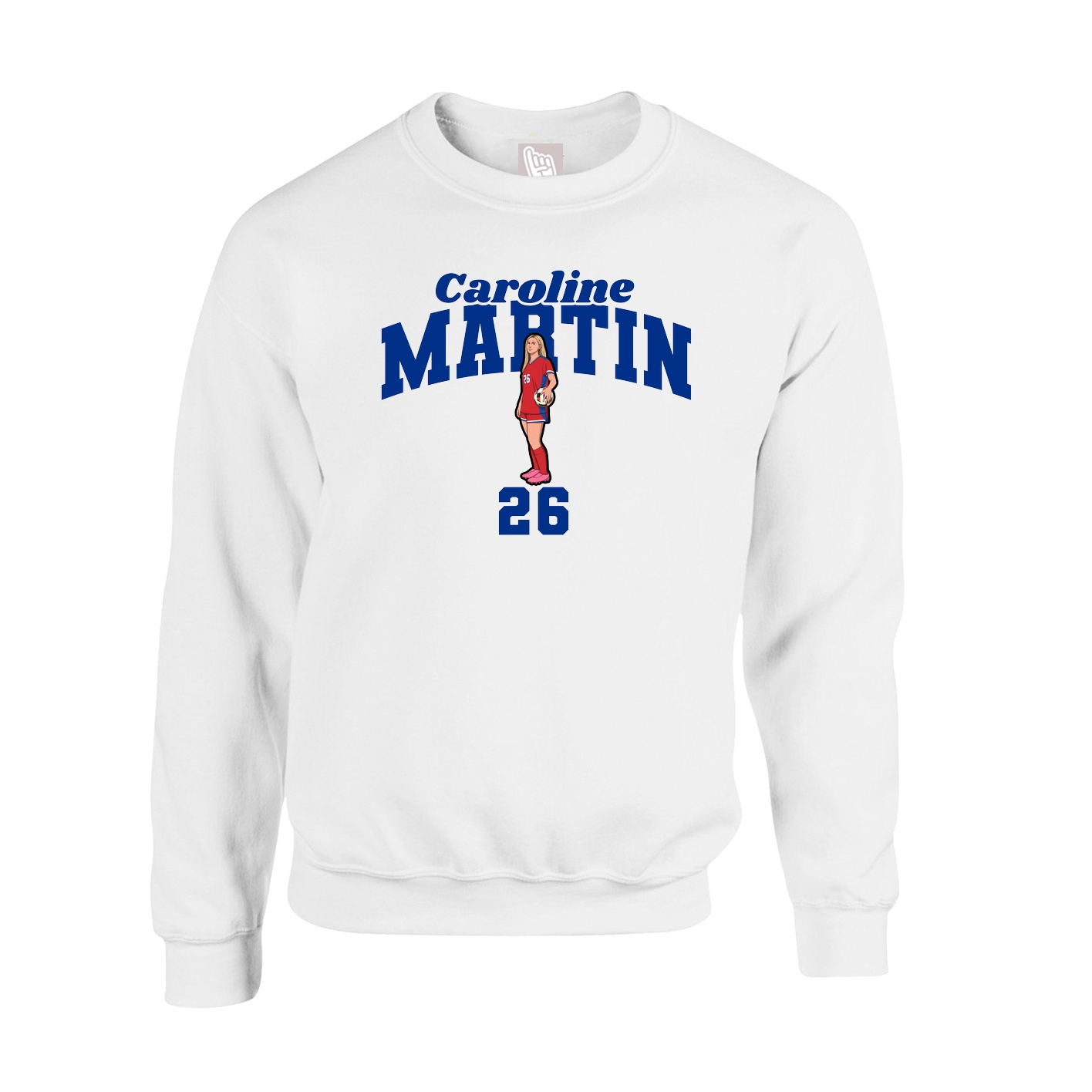 Fleece Crew — Signature Arch in White