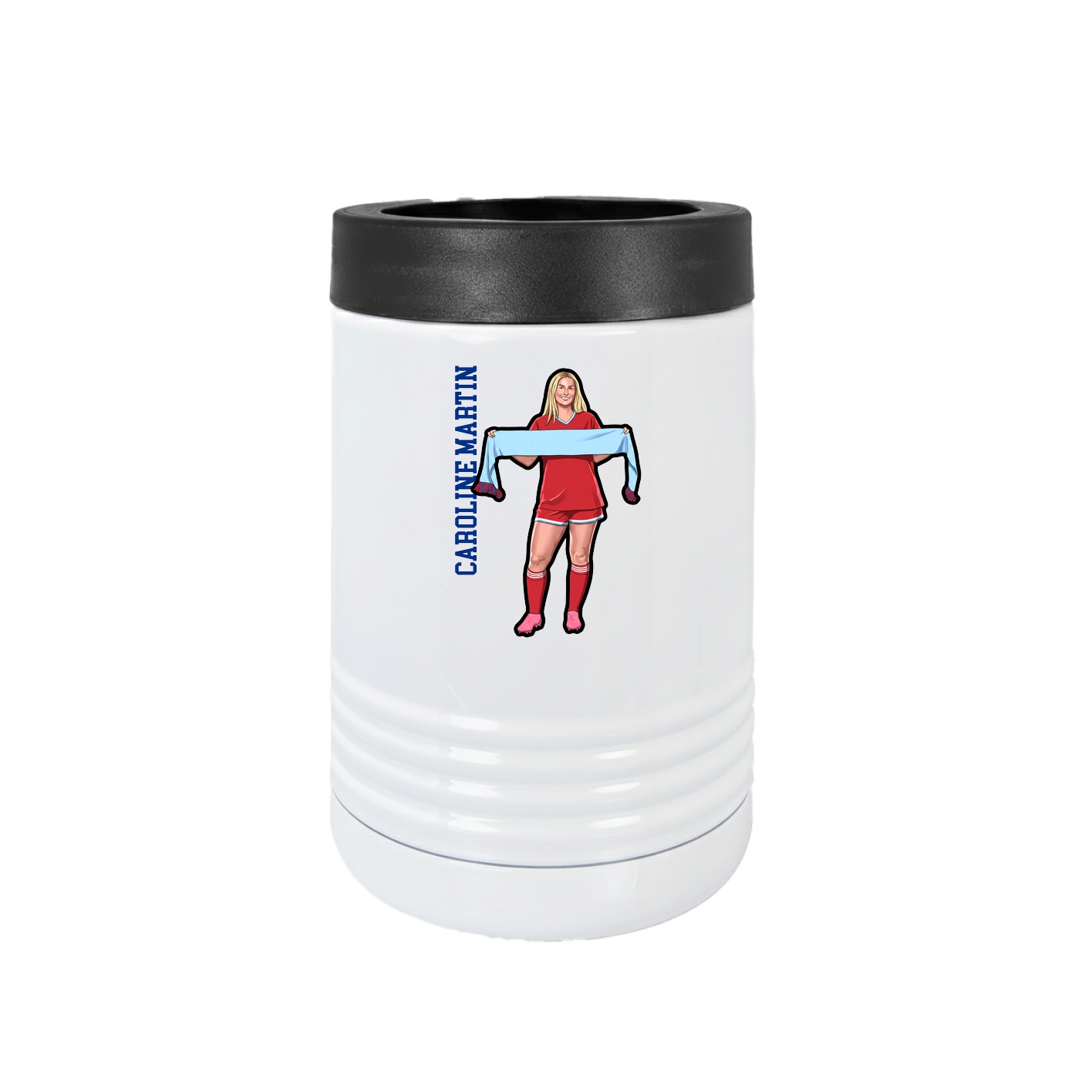 Beverage Holder — Name Vertical in White