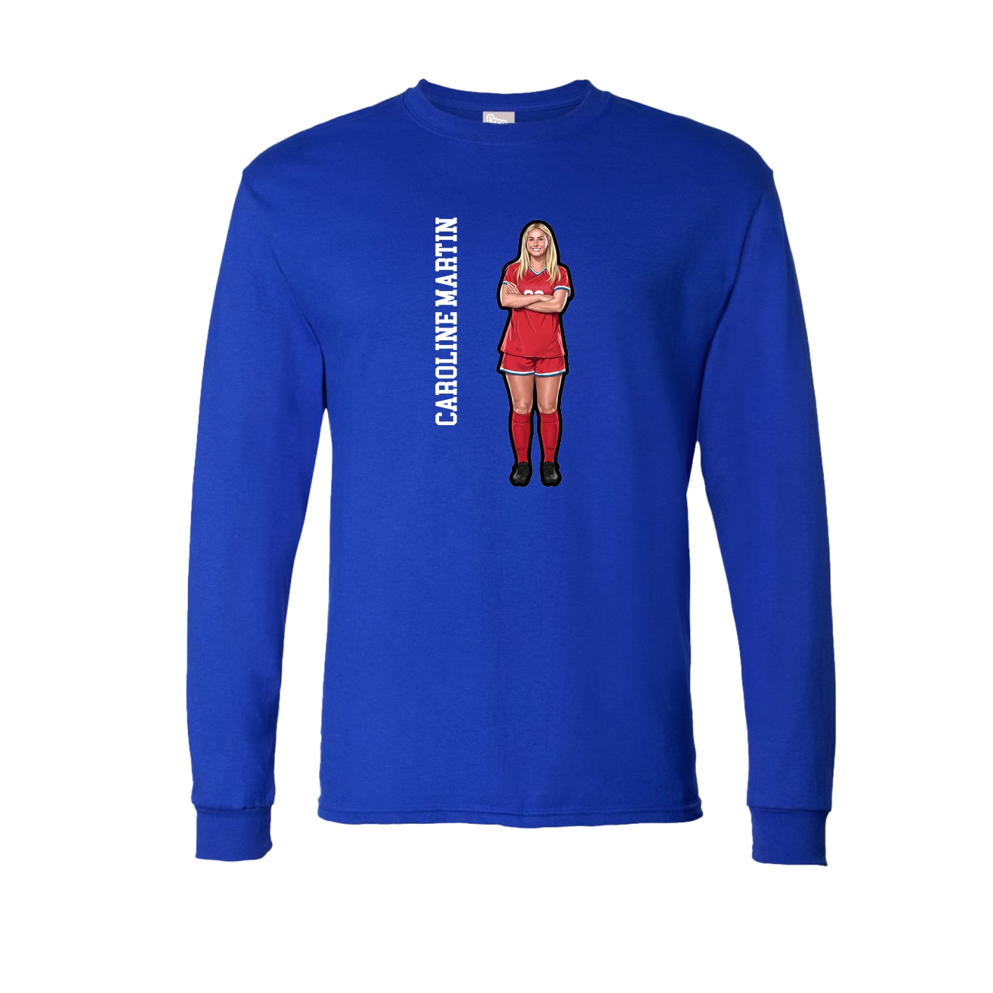 Long Sleeve Tee — Name Vertical in Royal