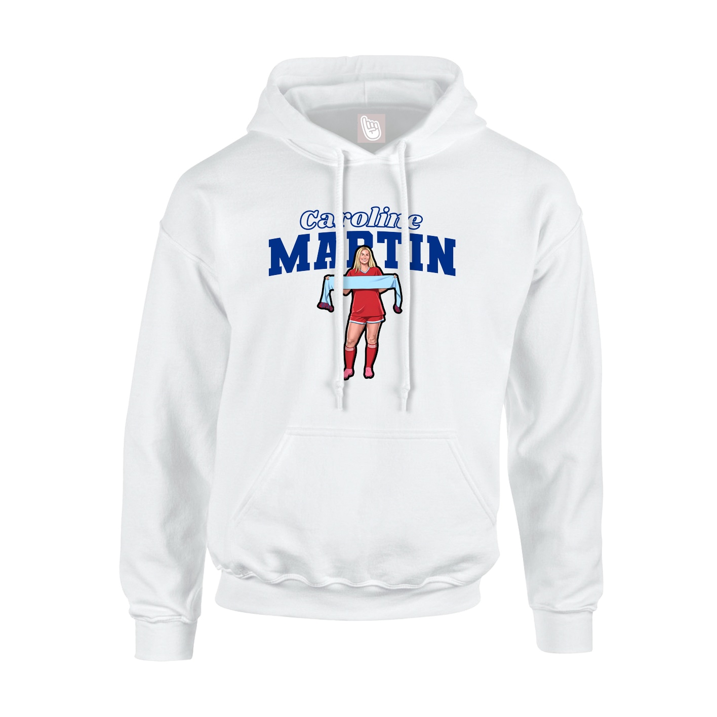 Youth Hoodie — Name Arch in White