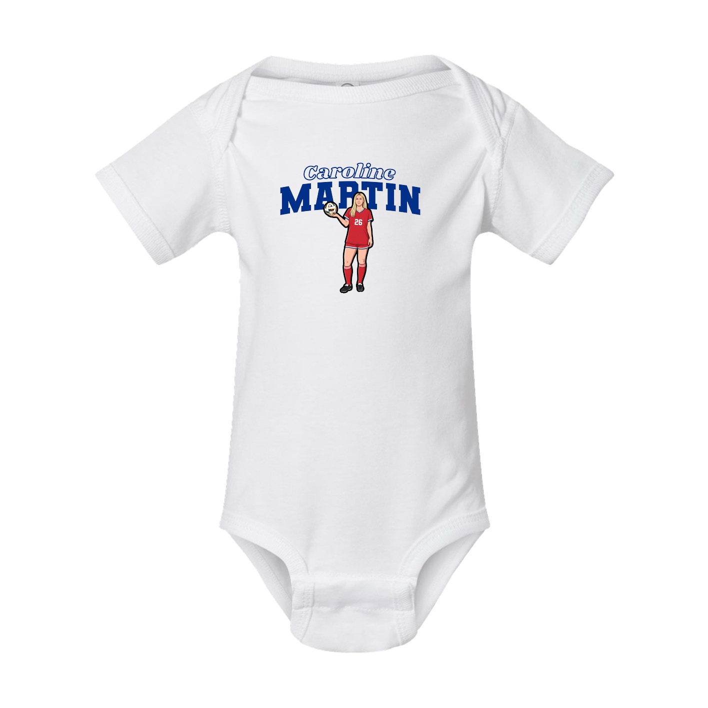Baby Onesie — Name Arch in White