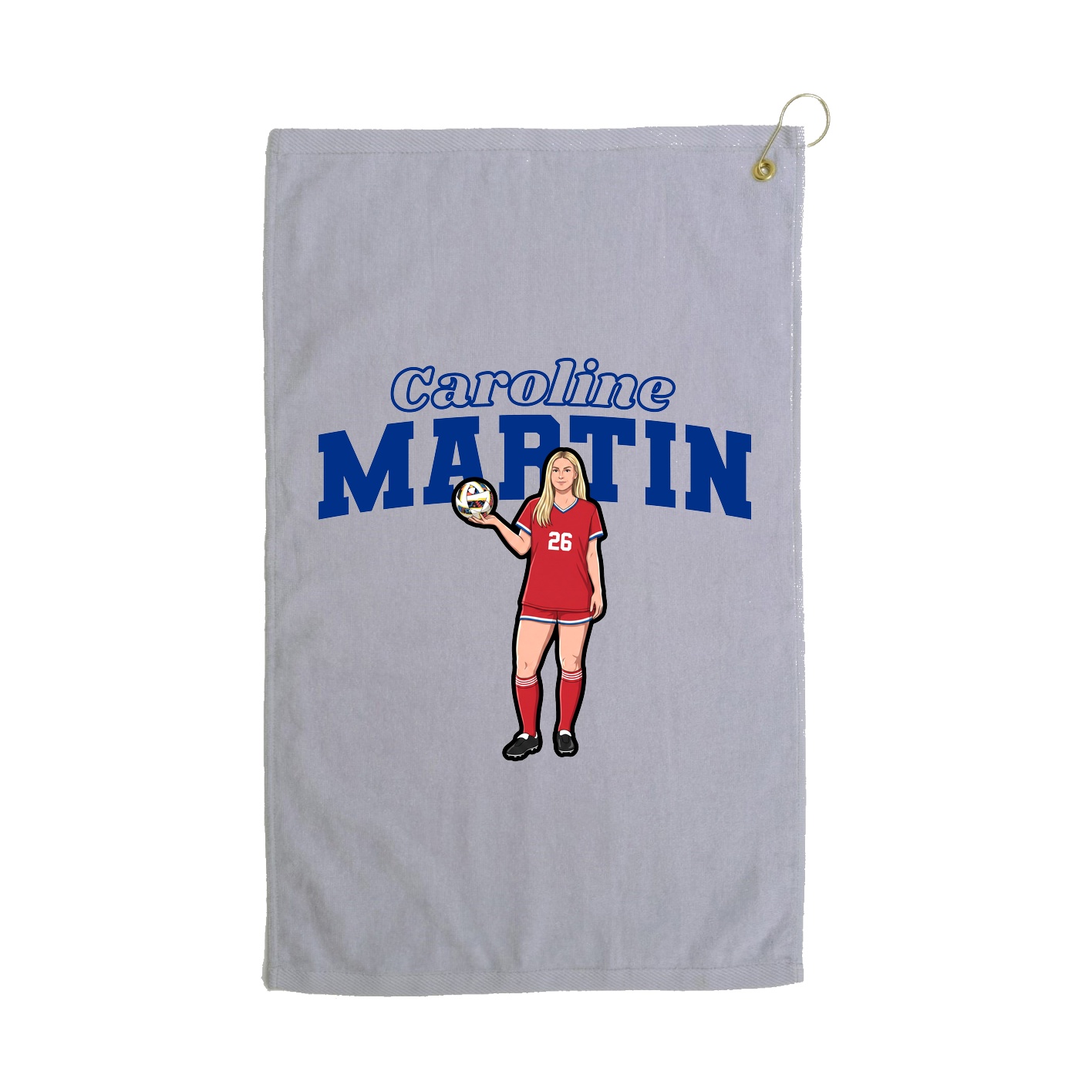Golf Towel — Name Arch in Grey