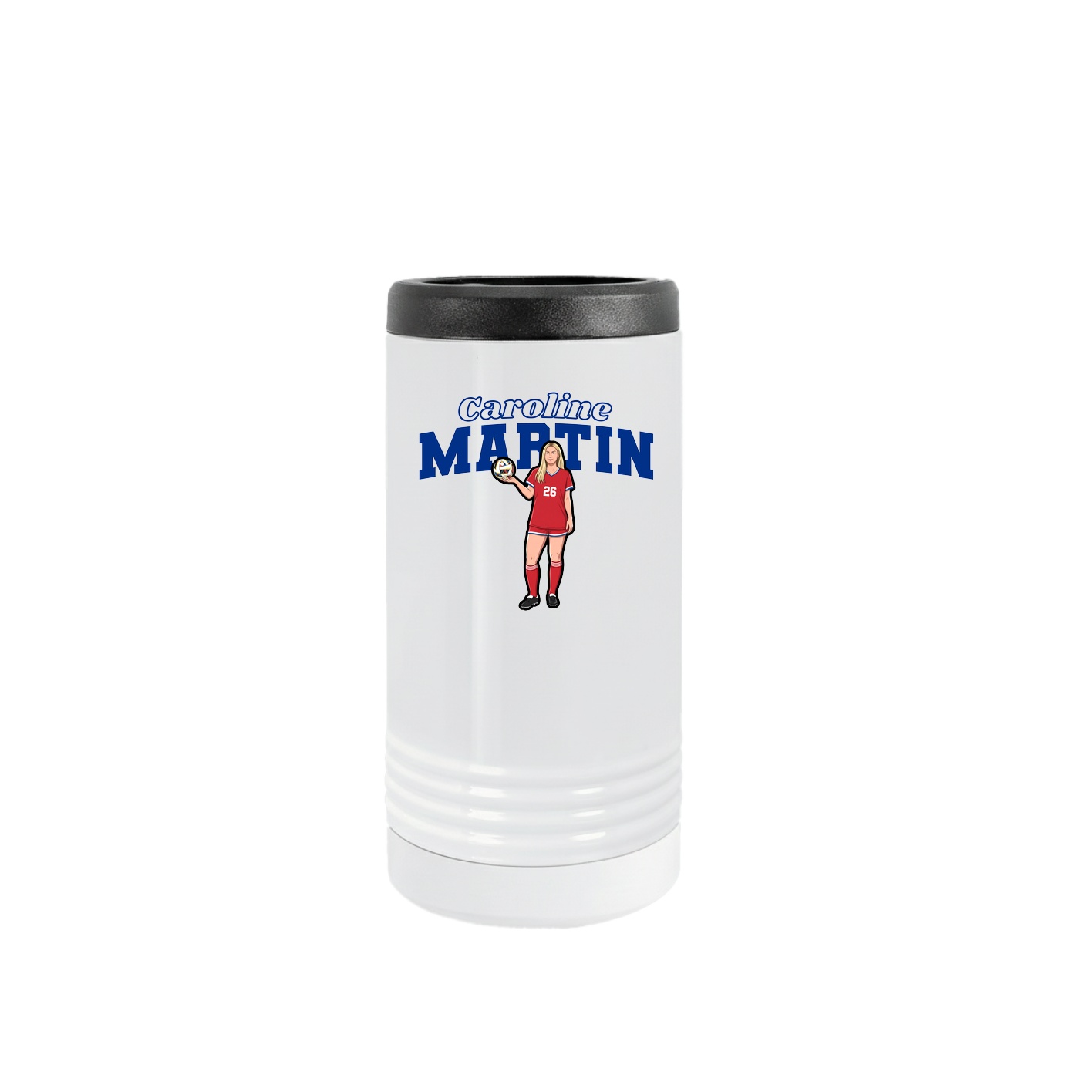 Slim Beverage Holder — Name Arch in White