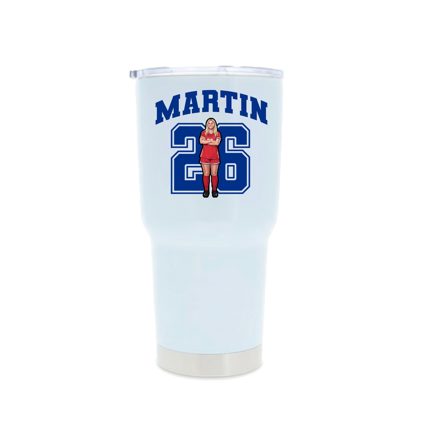 30oz Stainless Steel Tumbler — Number in White