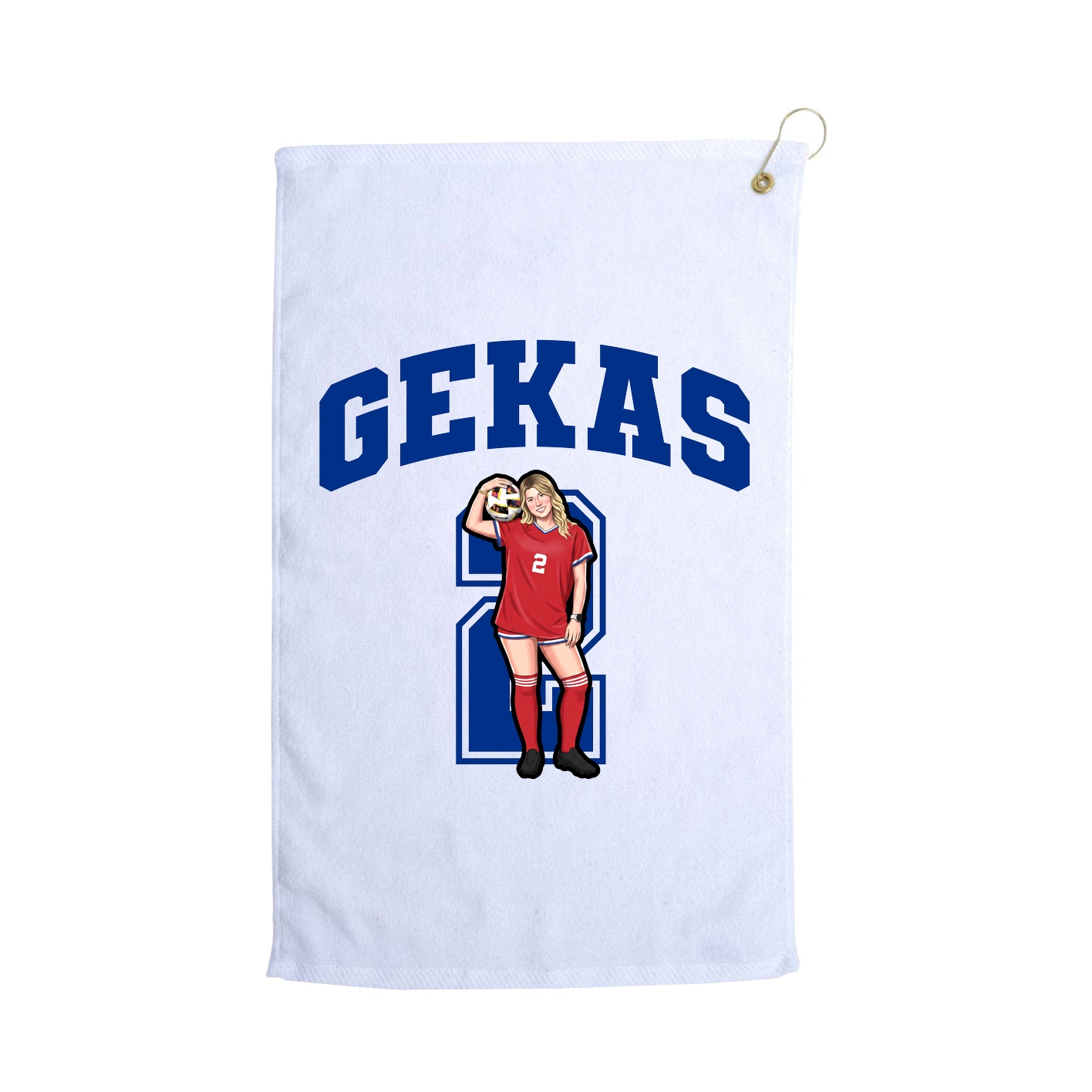 Golf Towel — Number in White