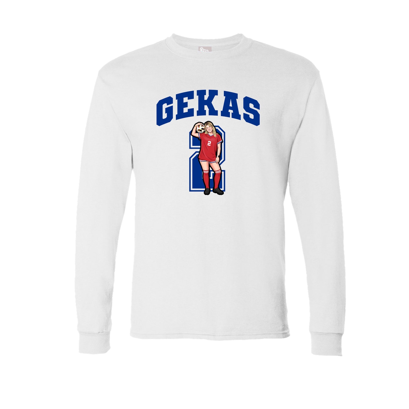 Long Sleeve Tee — Number in White