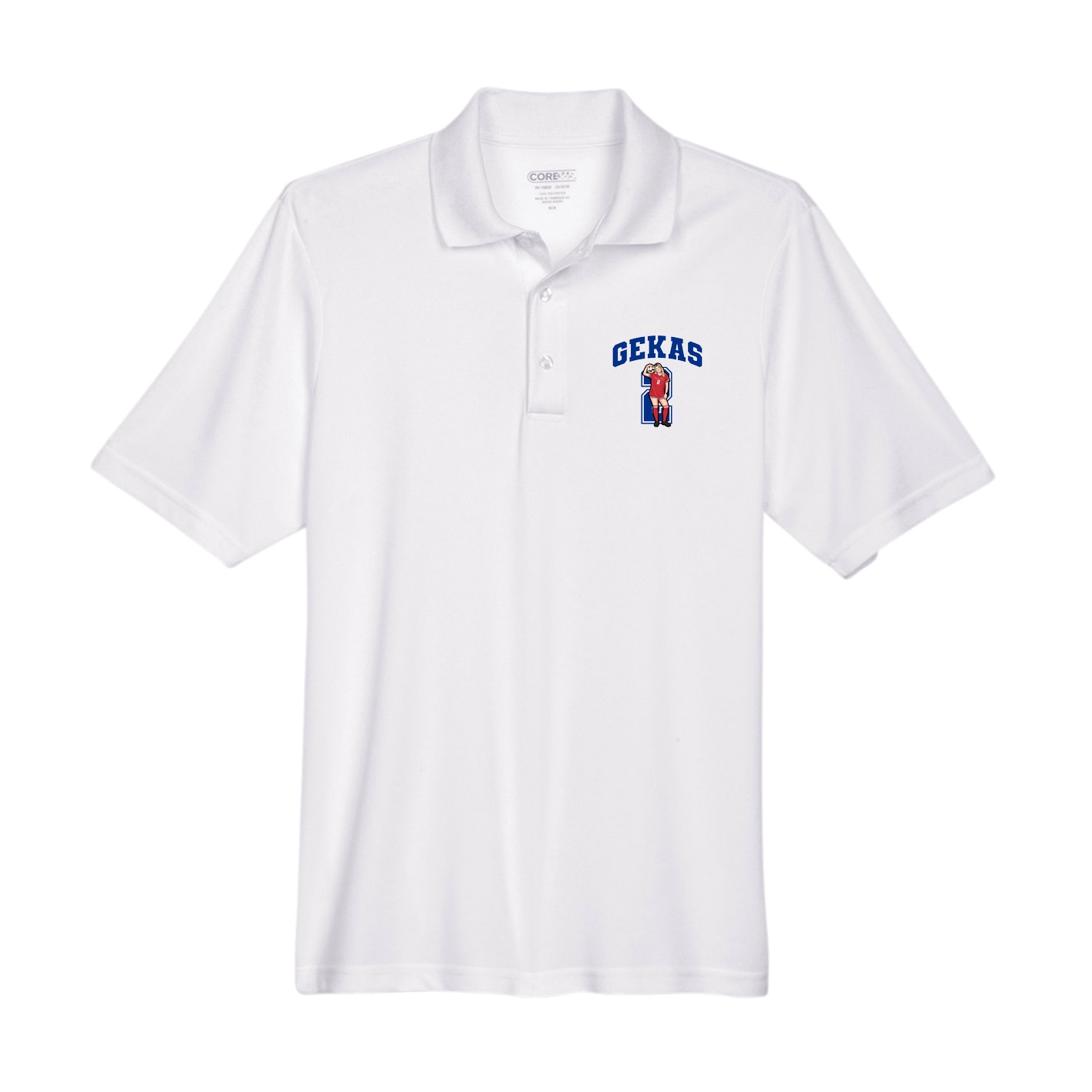 Performance Polo — Number in White