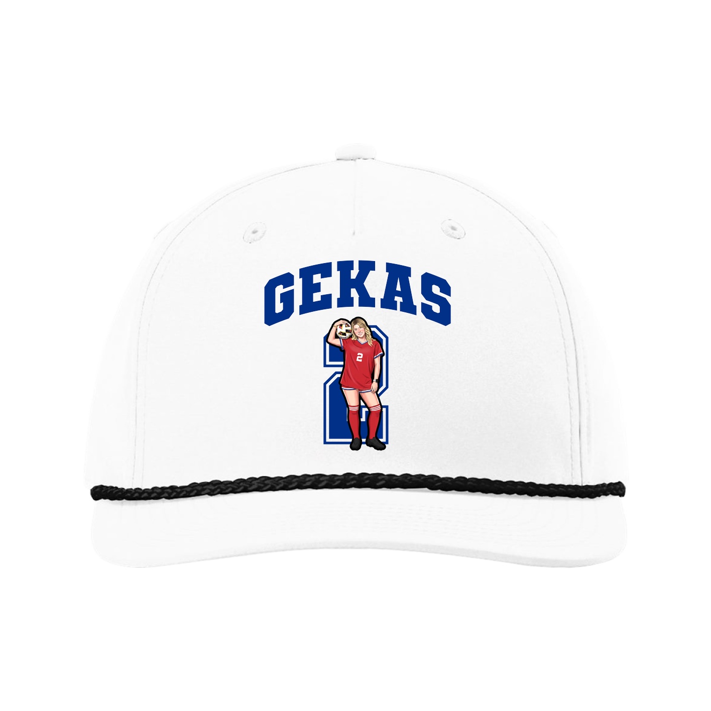 Five-Panel Classic Rope Cap — Number in White