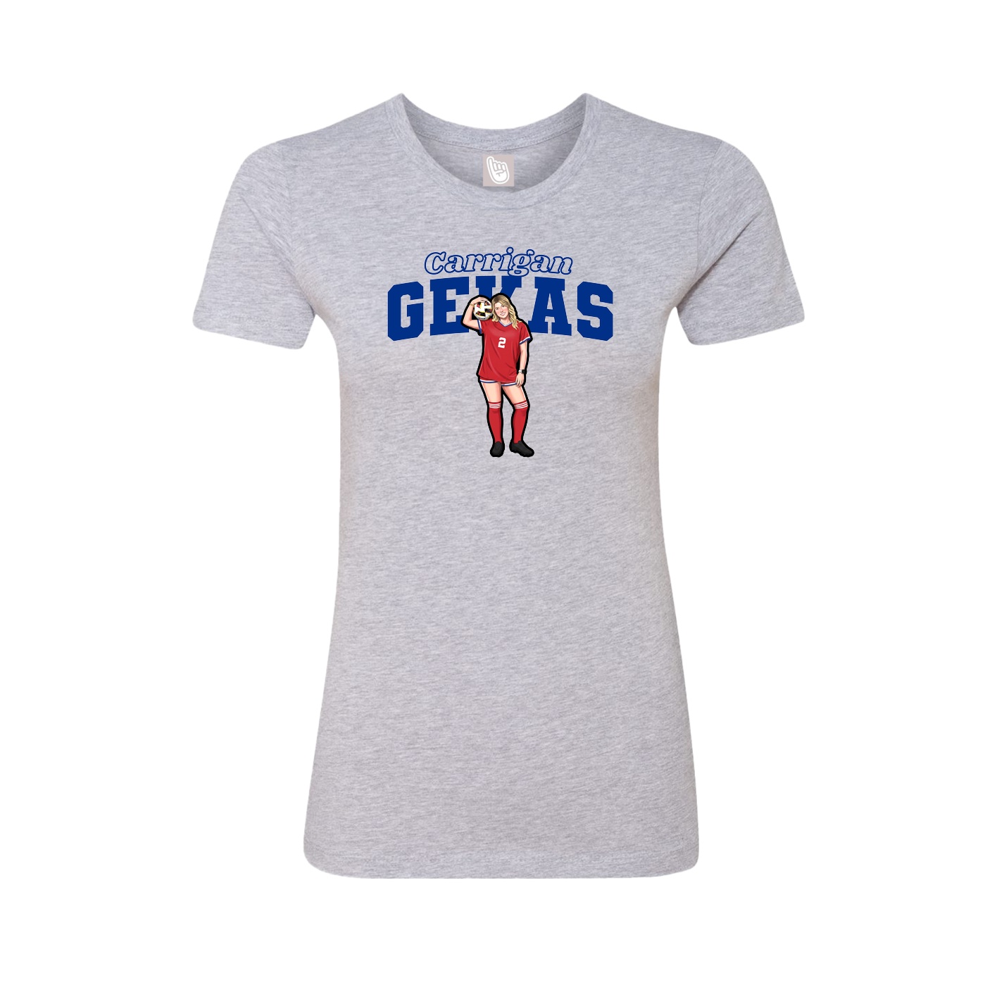 Fitted Women's Tee — Name Arch in Grey