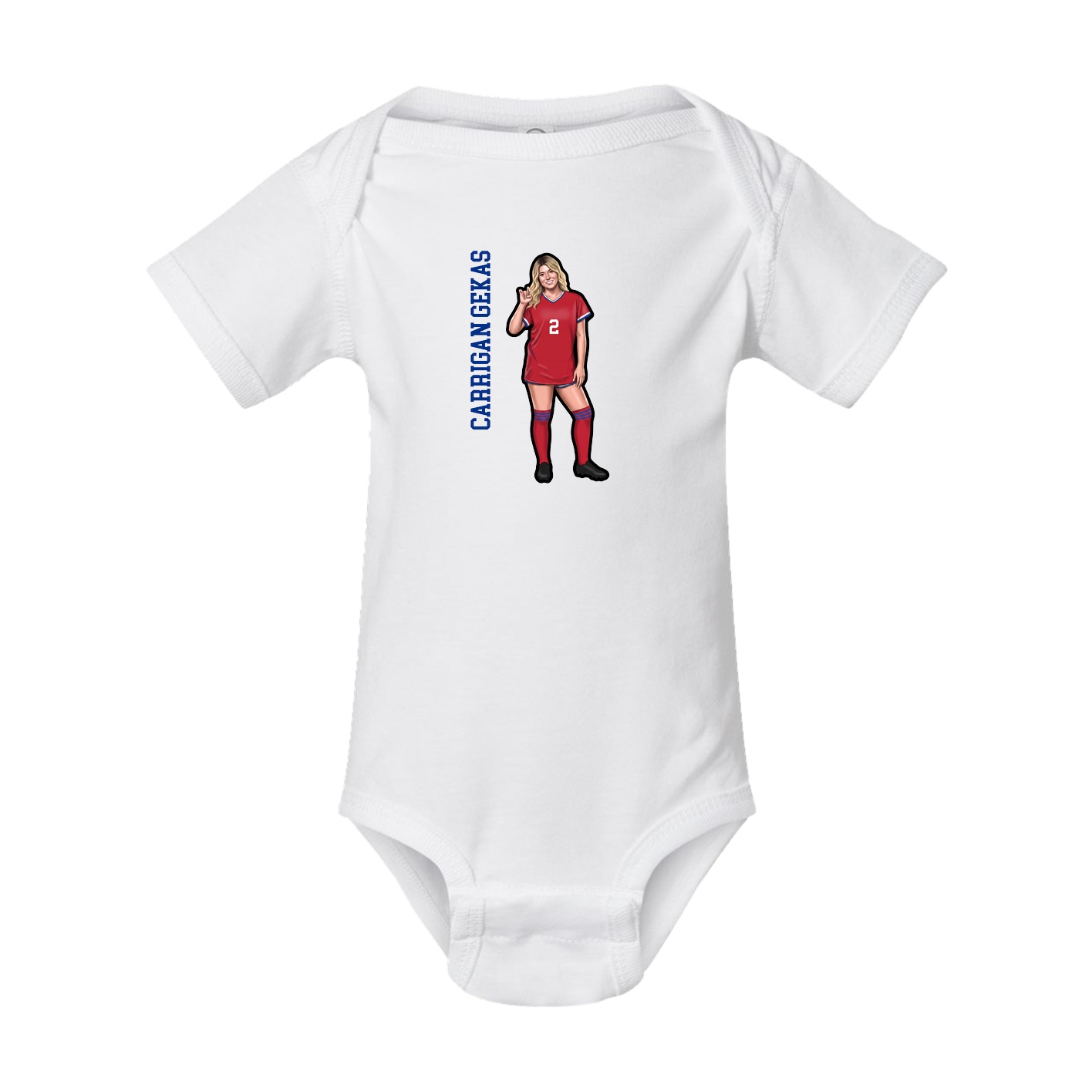 Baby Onesie — Name Vertical in White