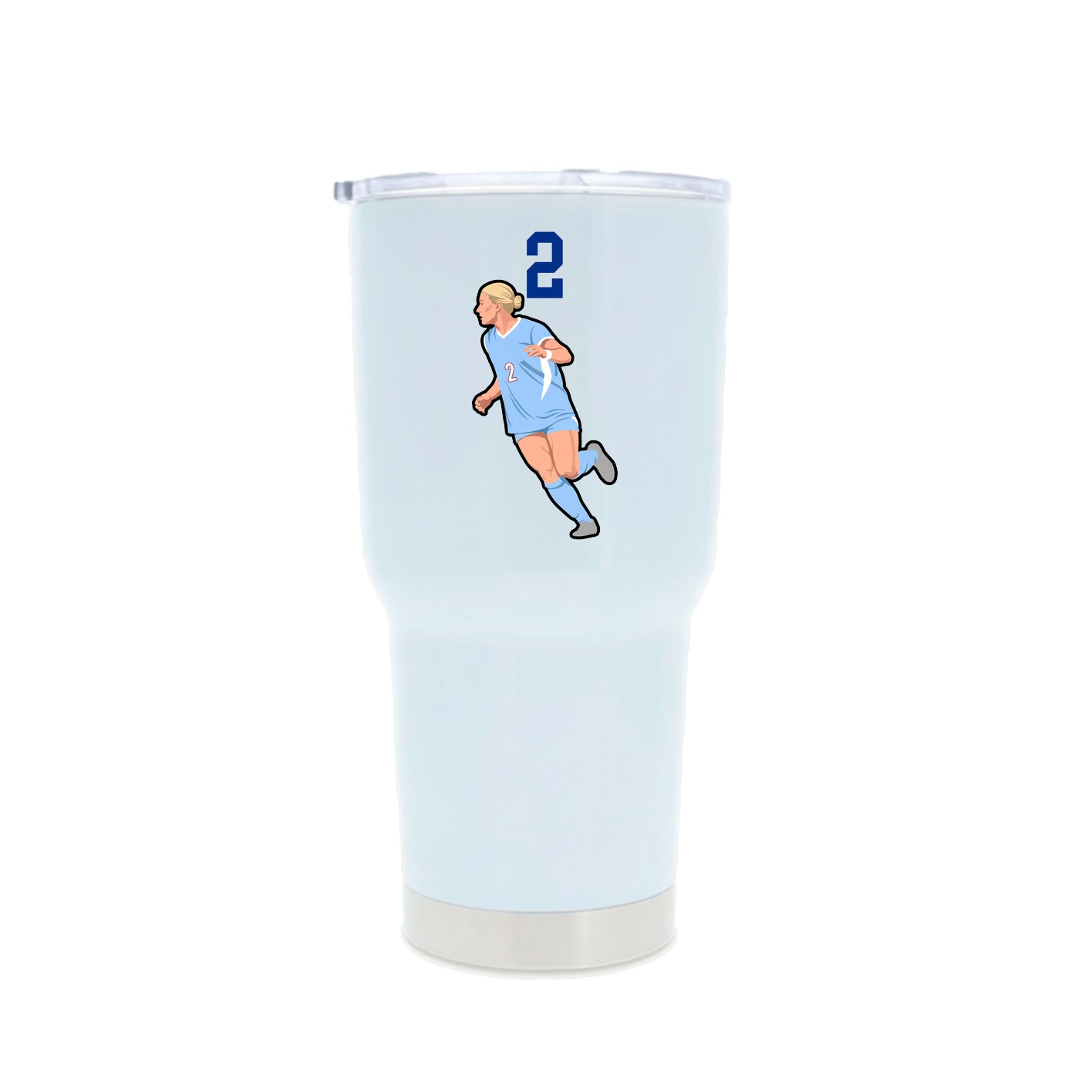 30oz Stainless Steel Tumbler — Number Top in White