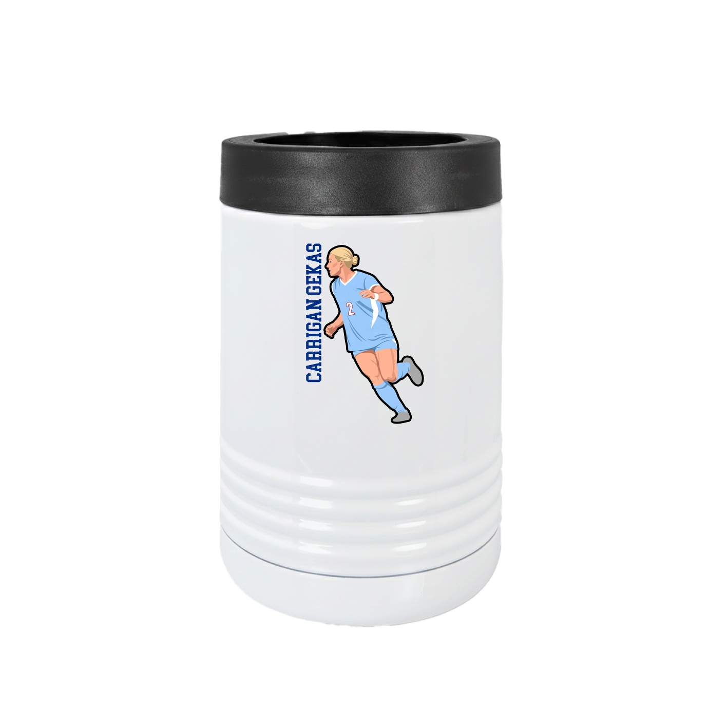 Beverage Holder — Name Vertical in White
