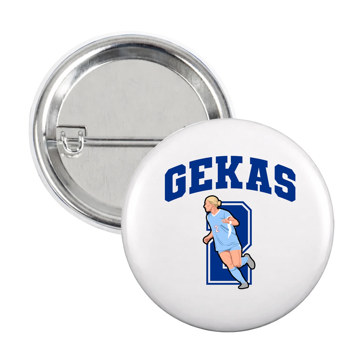 Game Day Button — Number in White