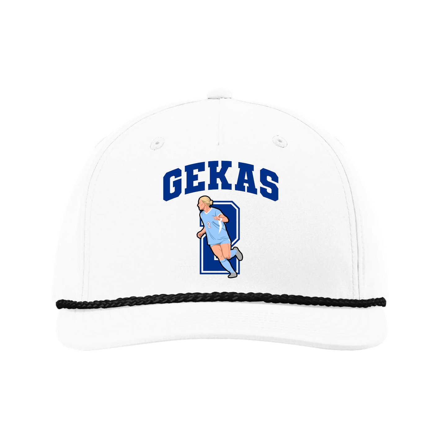 Five-Panel Classic Rope Cap — Number in White