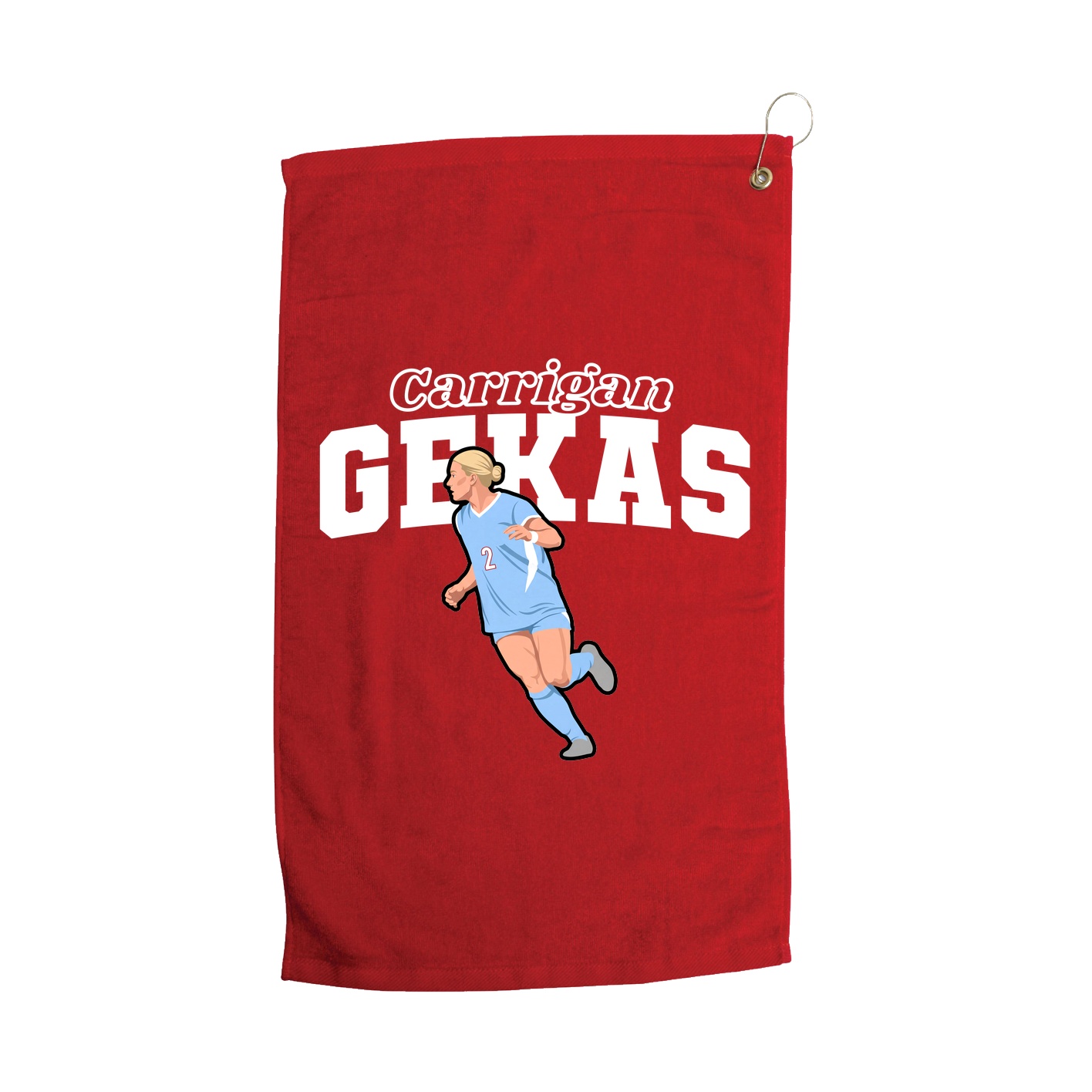 Golf Towel — Name Arch in Red