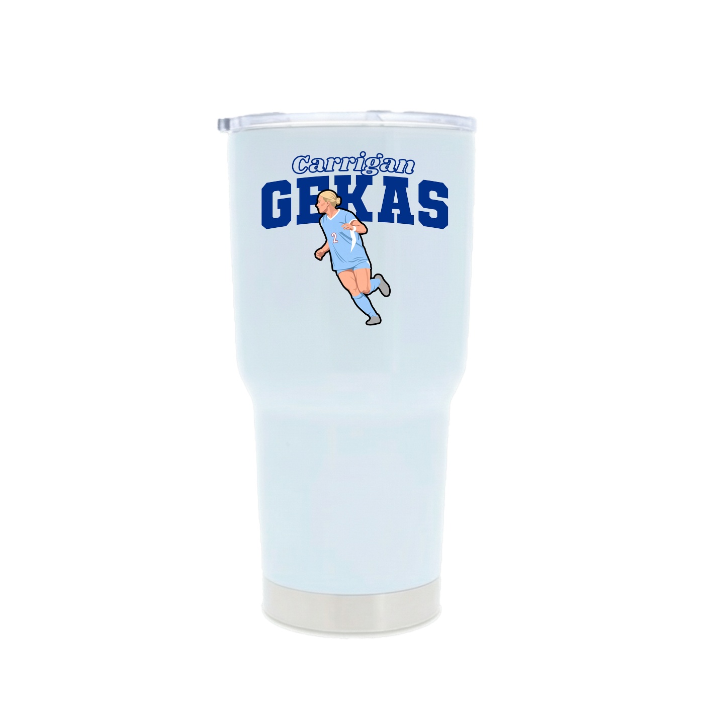 30oz Stainless Steel Tumbler — Name Arch in White