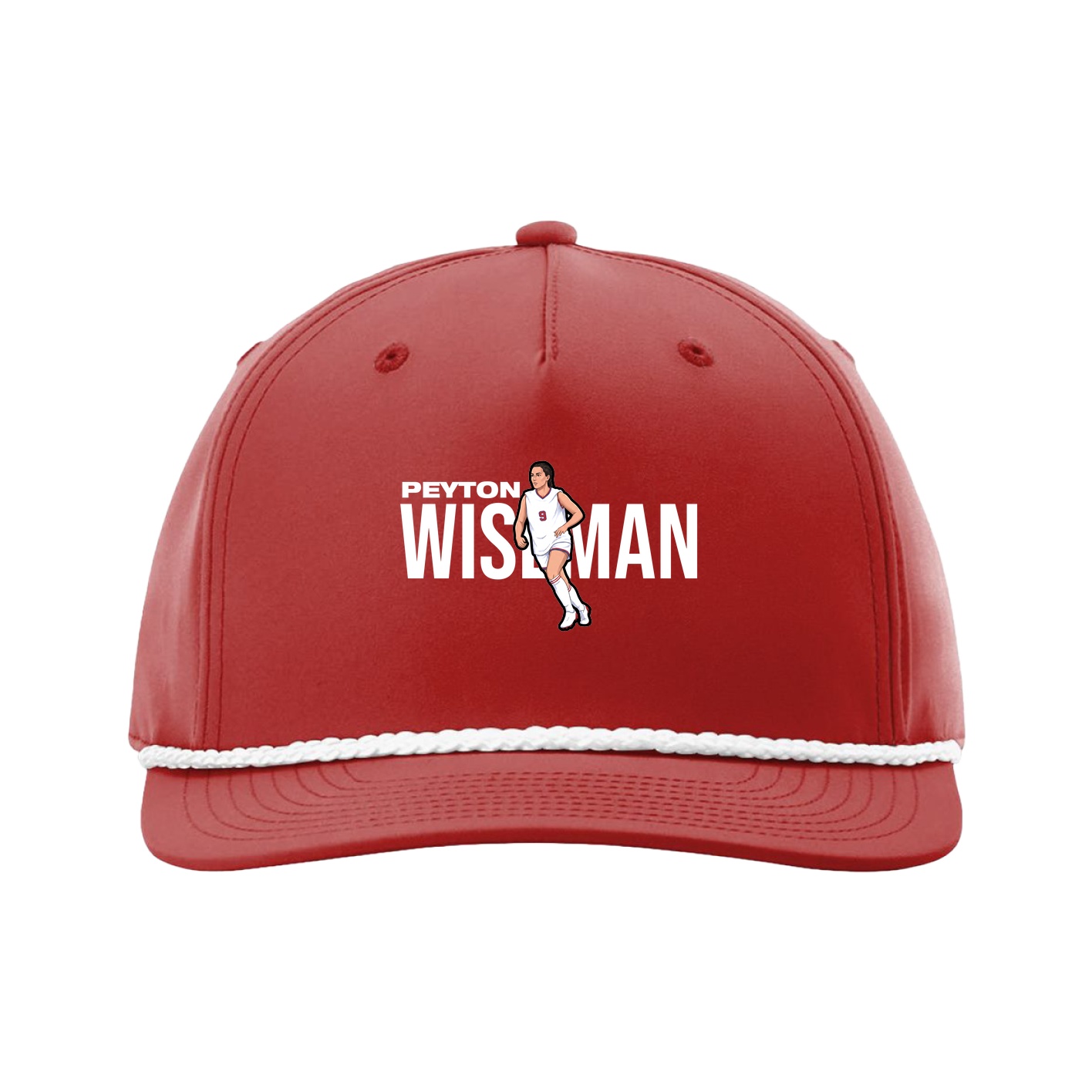 Five-Panel Classic Rope Cap — Player Name in Red