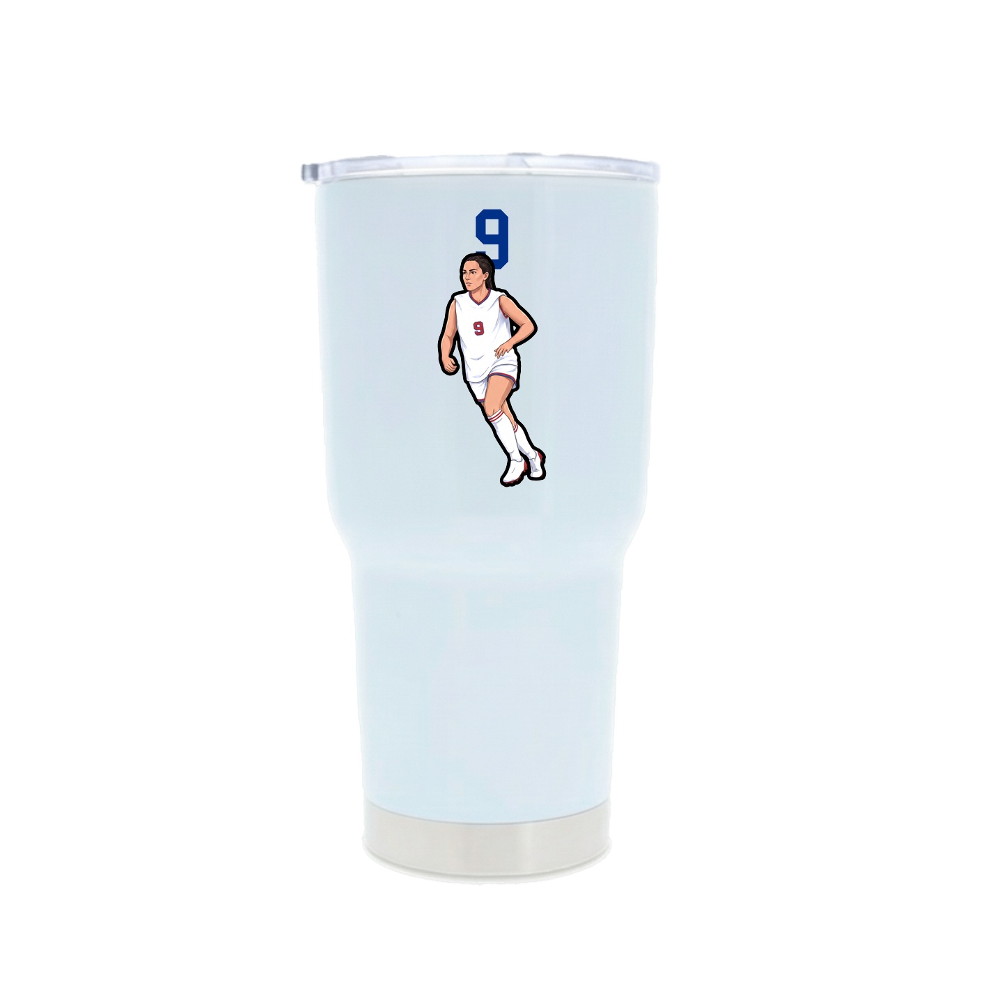30oz Stainless Steel Tumbler — Number Top in White