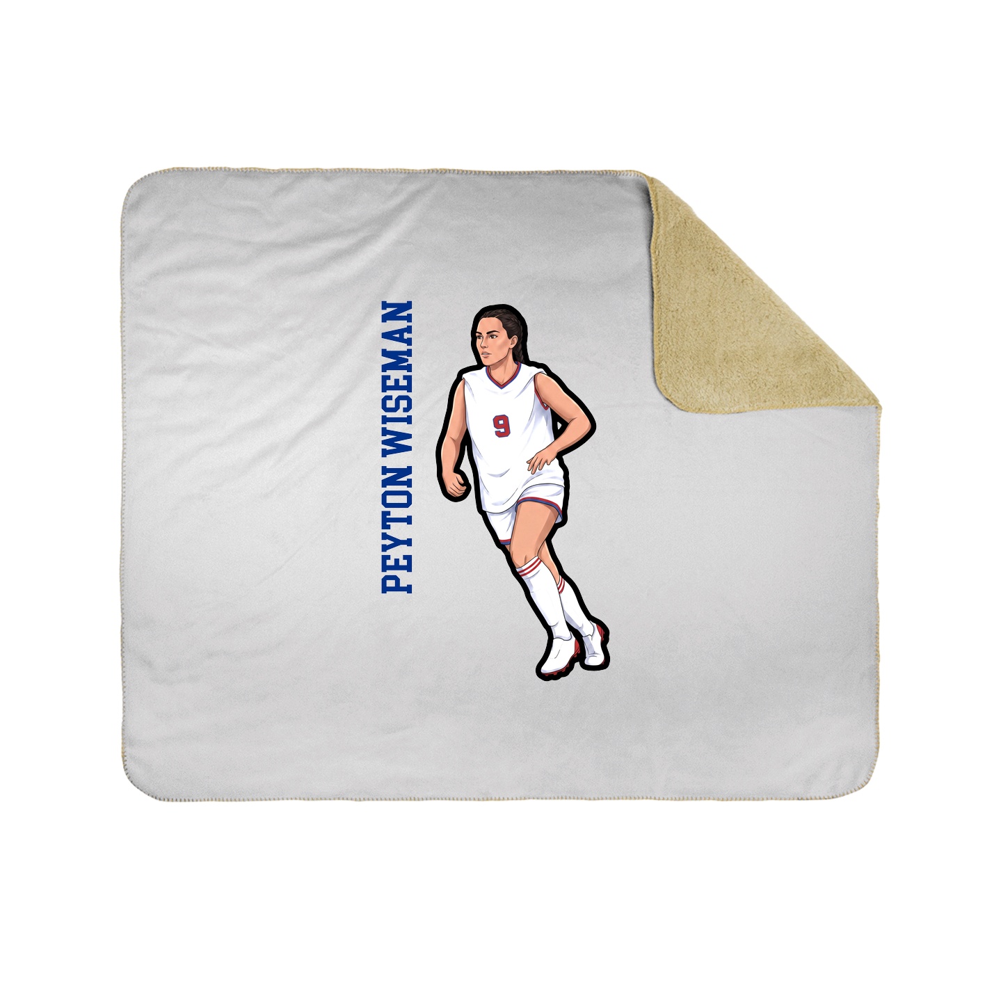 Throw Blanket — Name Vertical in White