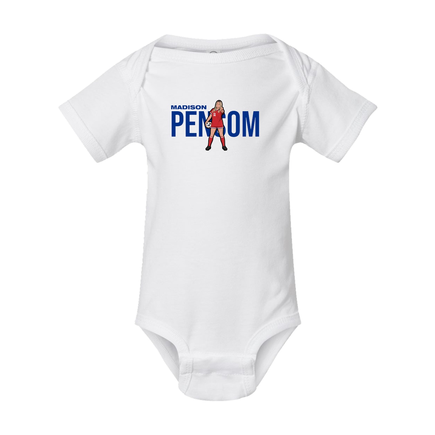 Baby Onesie — Player Name in White