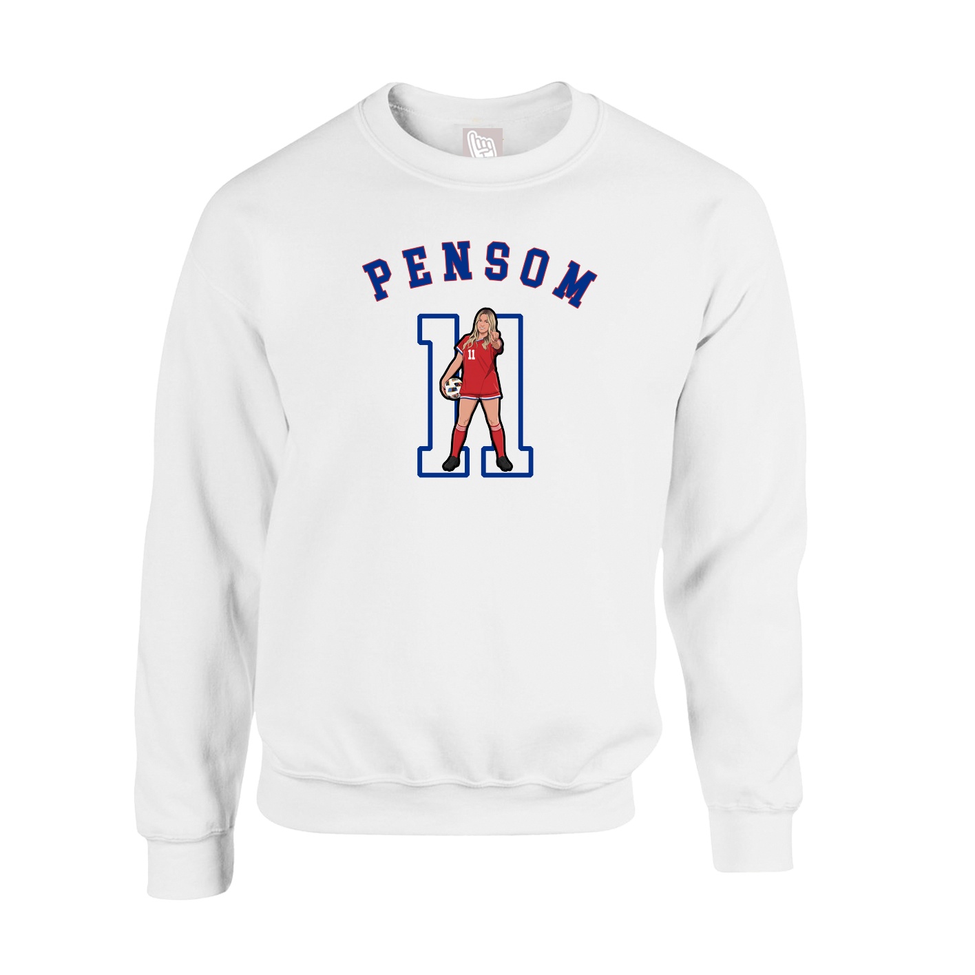 Fleece Crew — Shirsey Arch in White