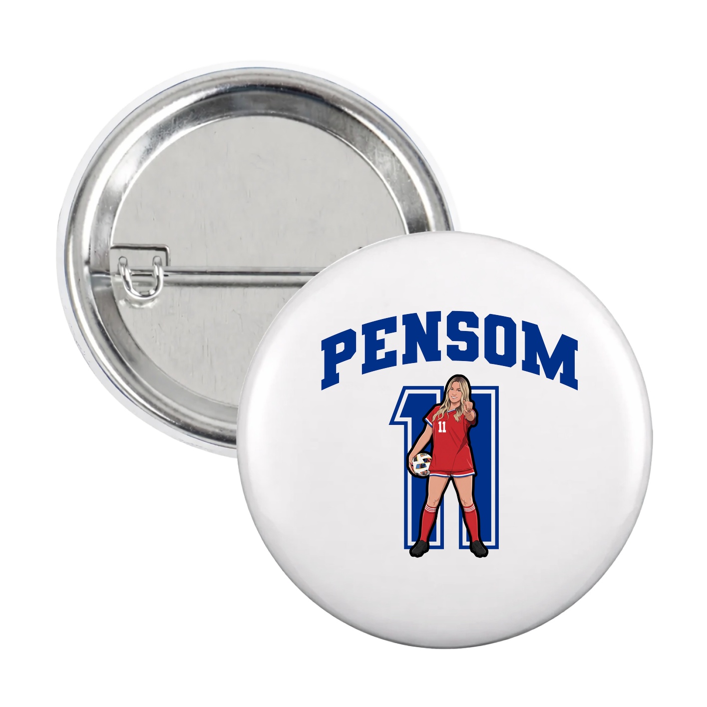 Game Day Button — Number in White