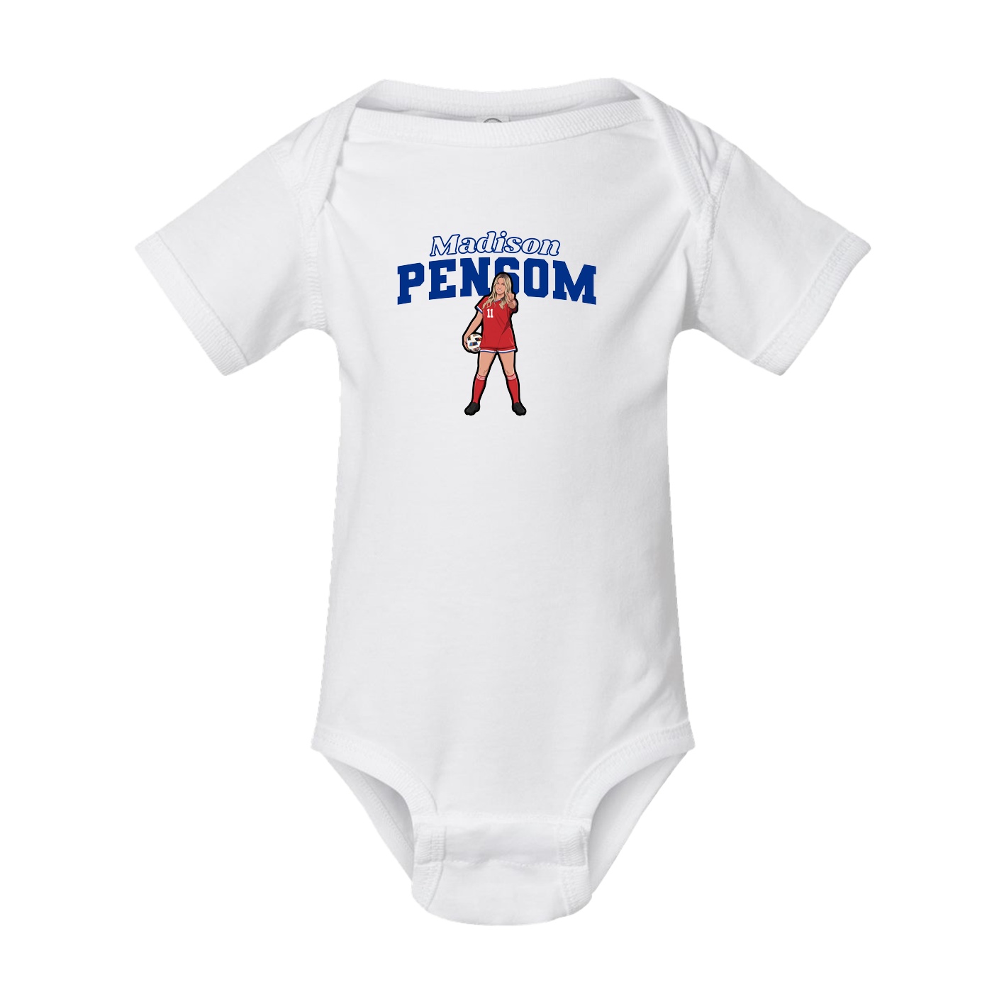 Baby Onesie — Name Arch in White