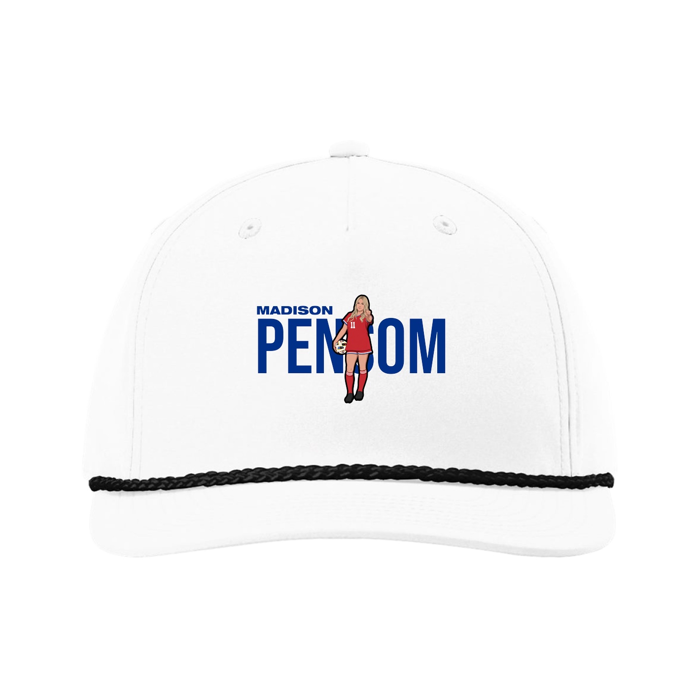 Five-Panel Classic Rope Cap — Player Name in White