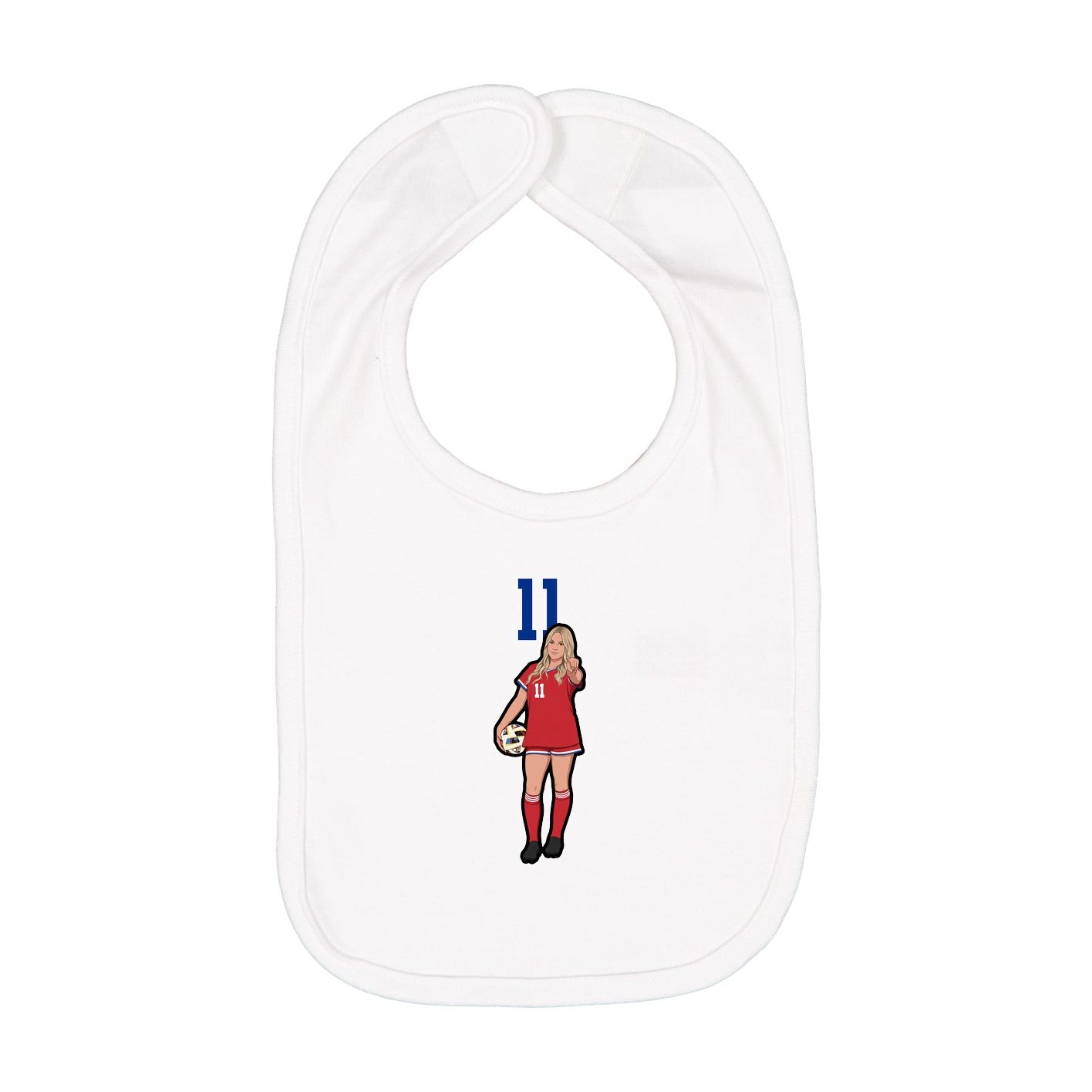 Infant Bib — Number Top in White
