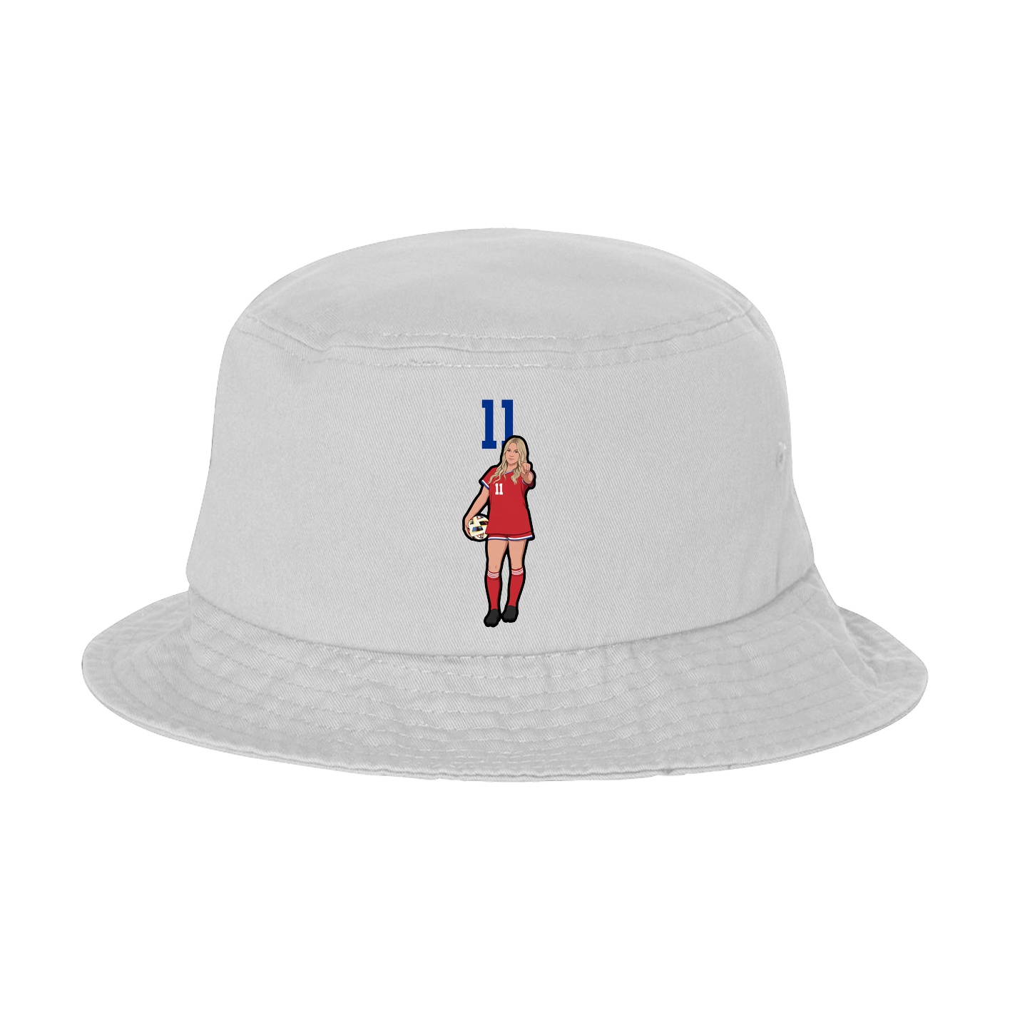 Bucket Cap — Number Top in White