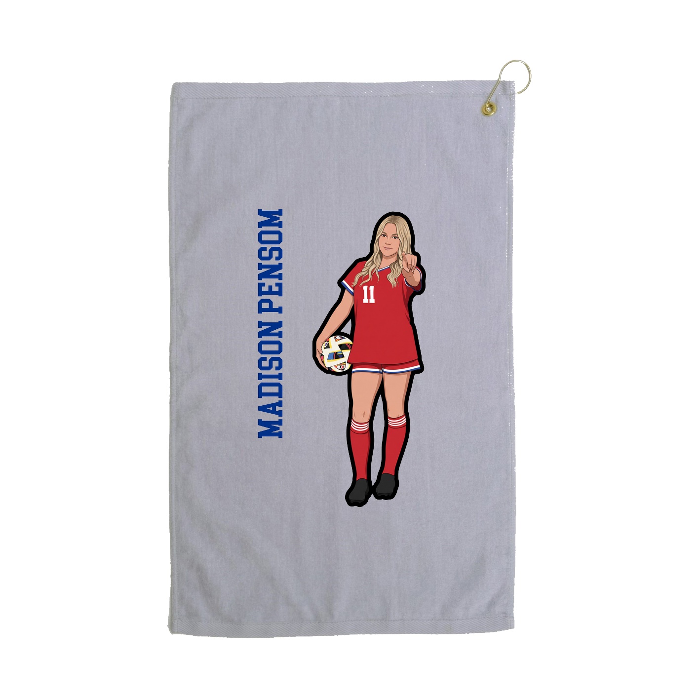 Golf Towel — Name Vertical in Grey