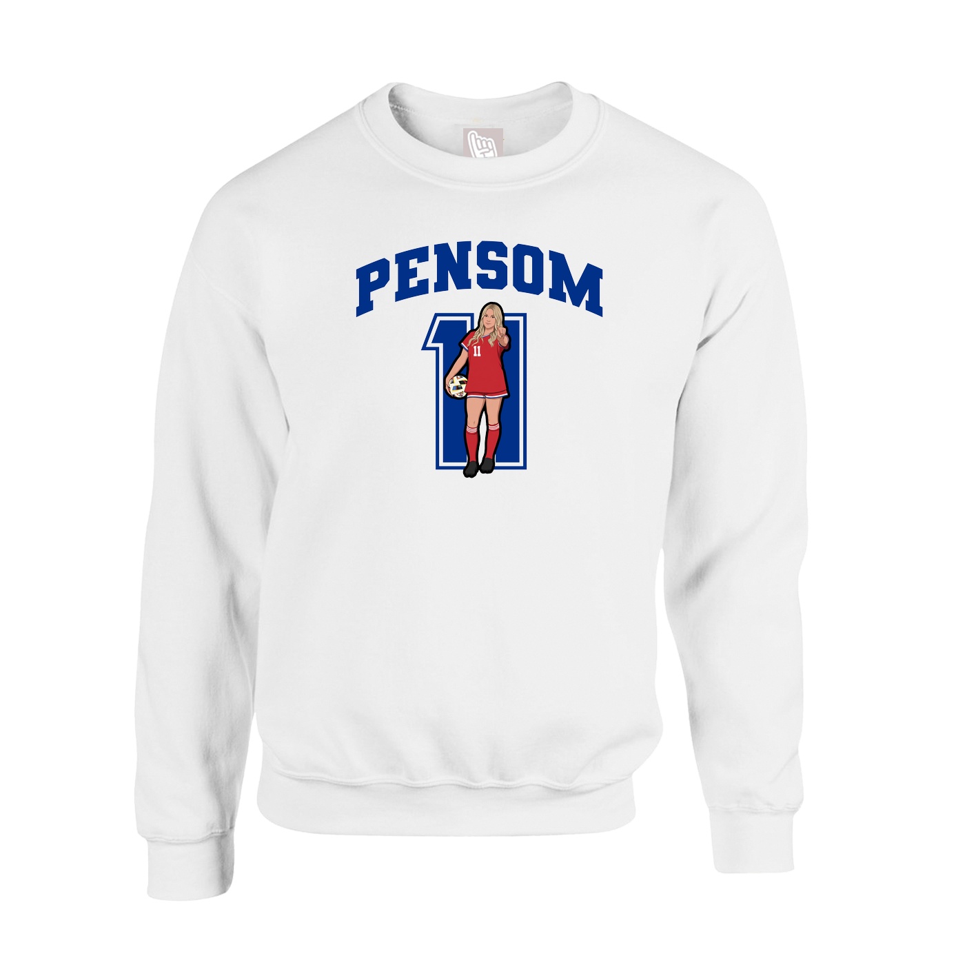 Fleece Crew — Number in White