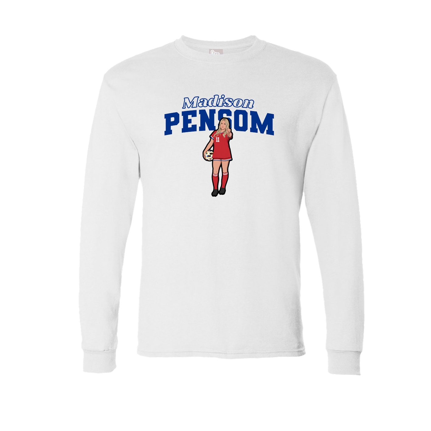 Long Sleeve Tee — Name Arch in White