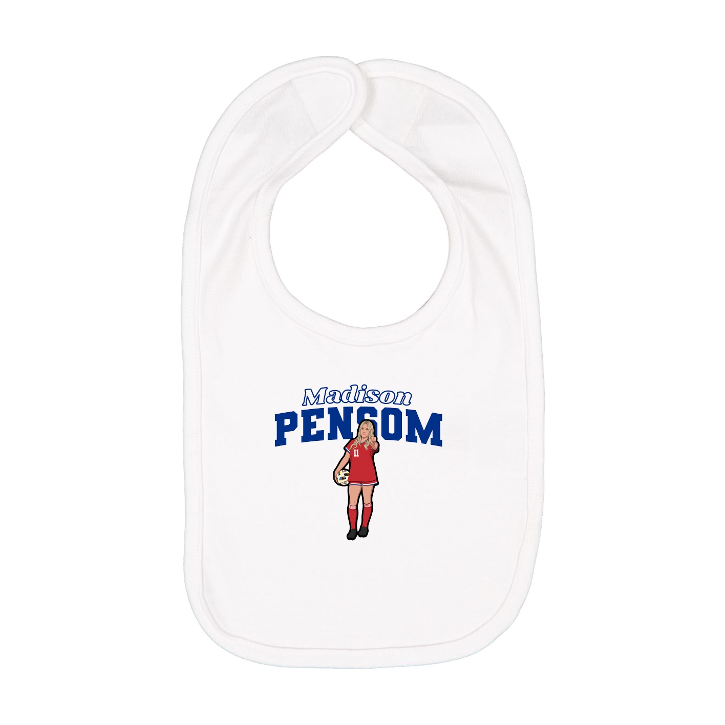 Infant Bib — Name Arch in White