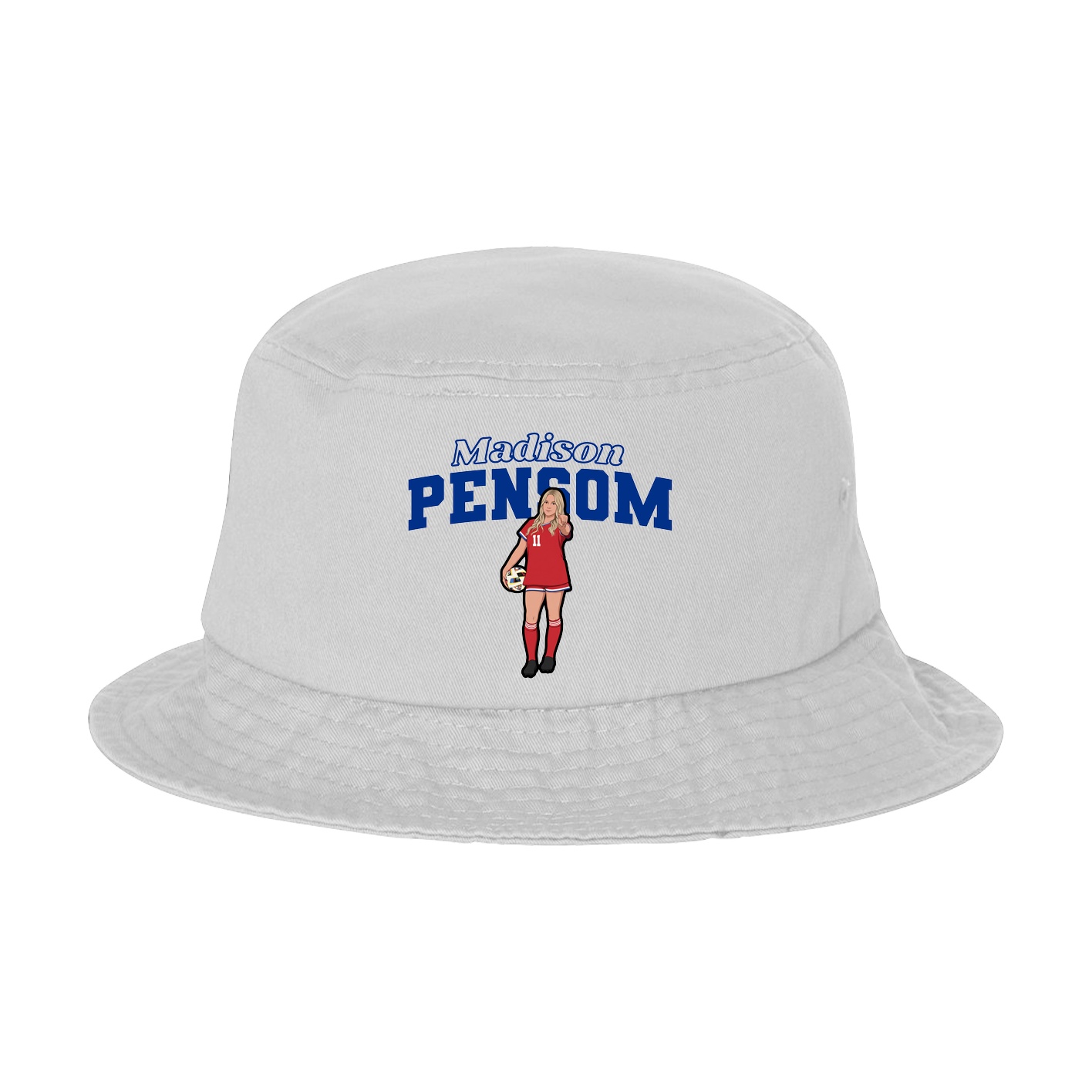 Bucket Cap — Name Arch in White