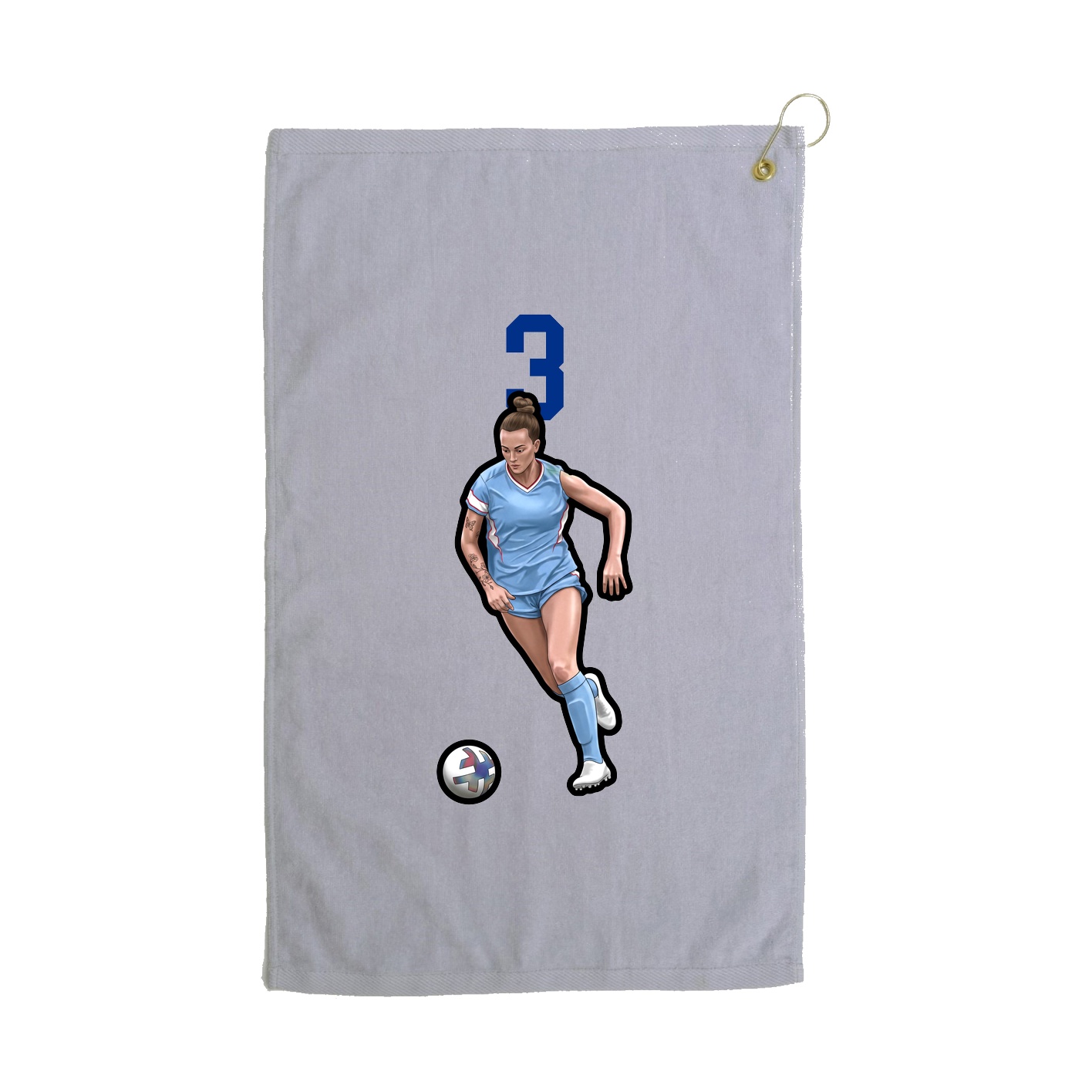 Golf Towel — Number Top in Grey