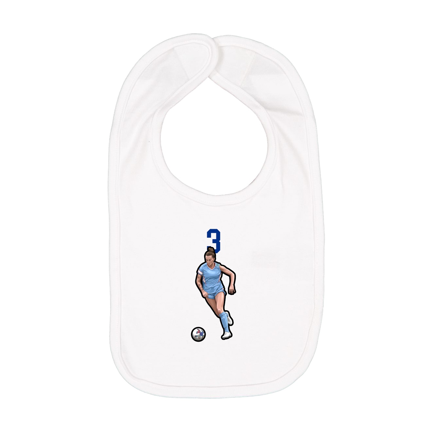 Infant Bib — Number Top in White