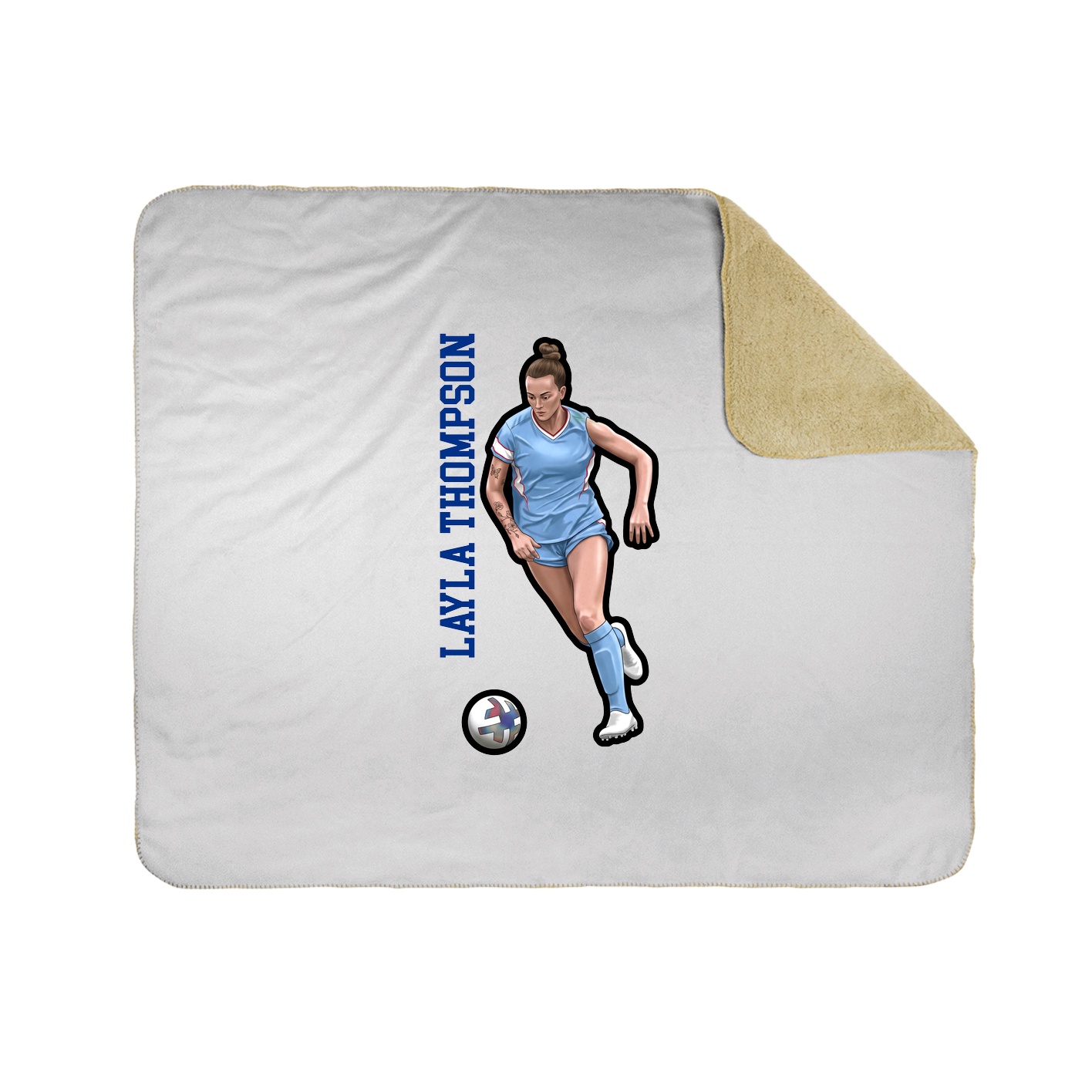Throw Blanket — Name Vertical in White