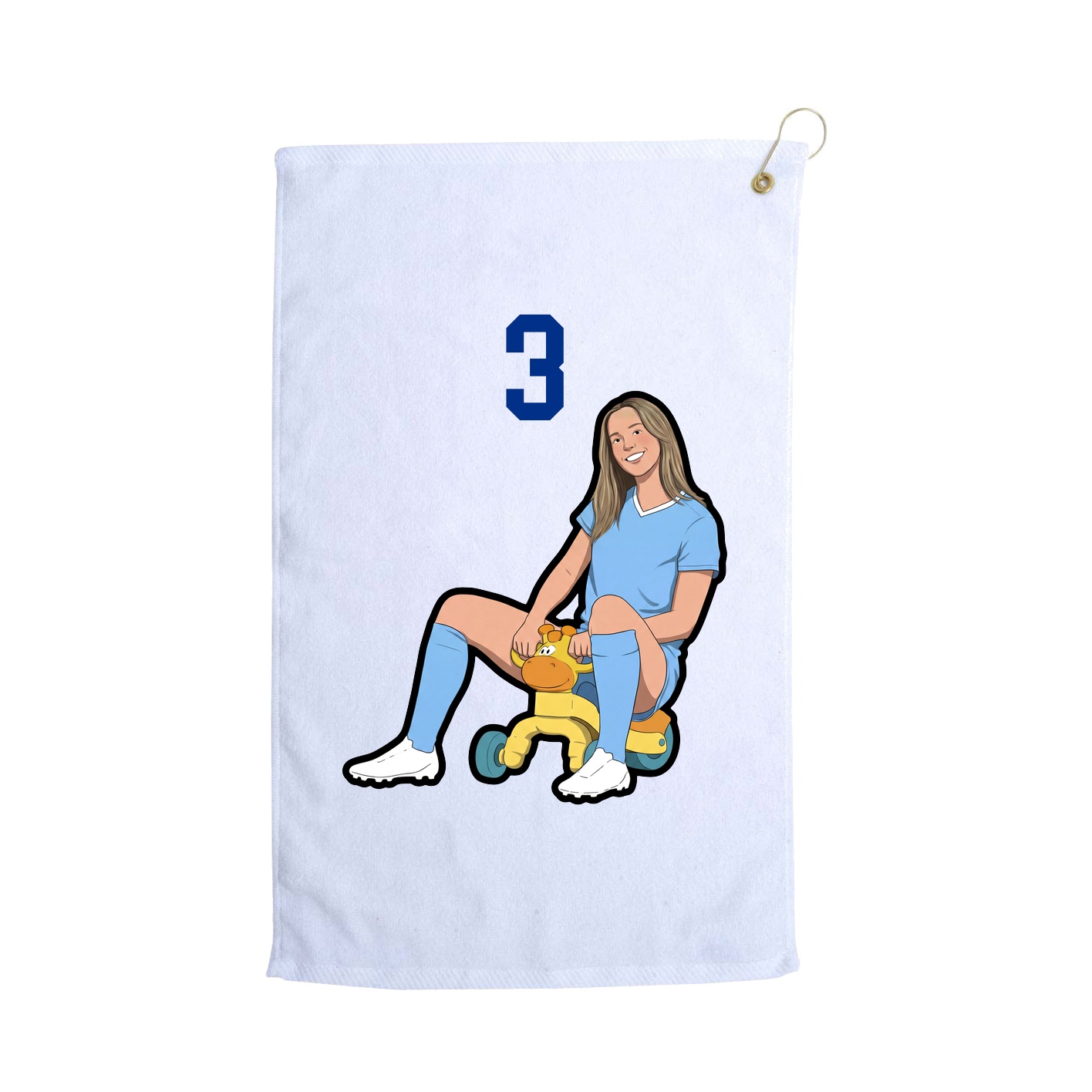 Golf Towel — Number Top in White